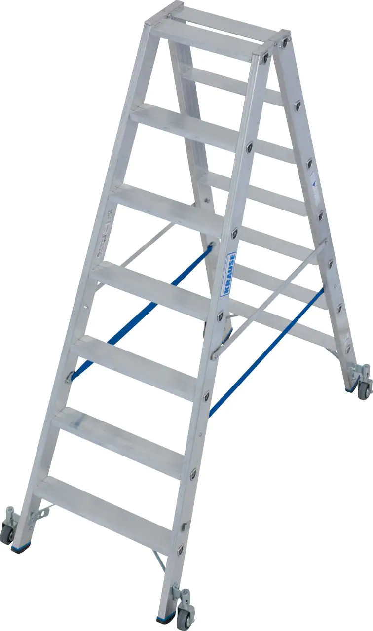 Krause Aluminium-Doppelleiter STABILO fahrbar 3,20 m