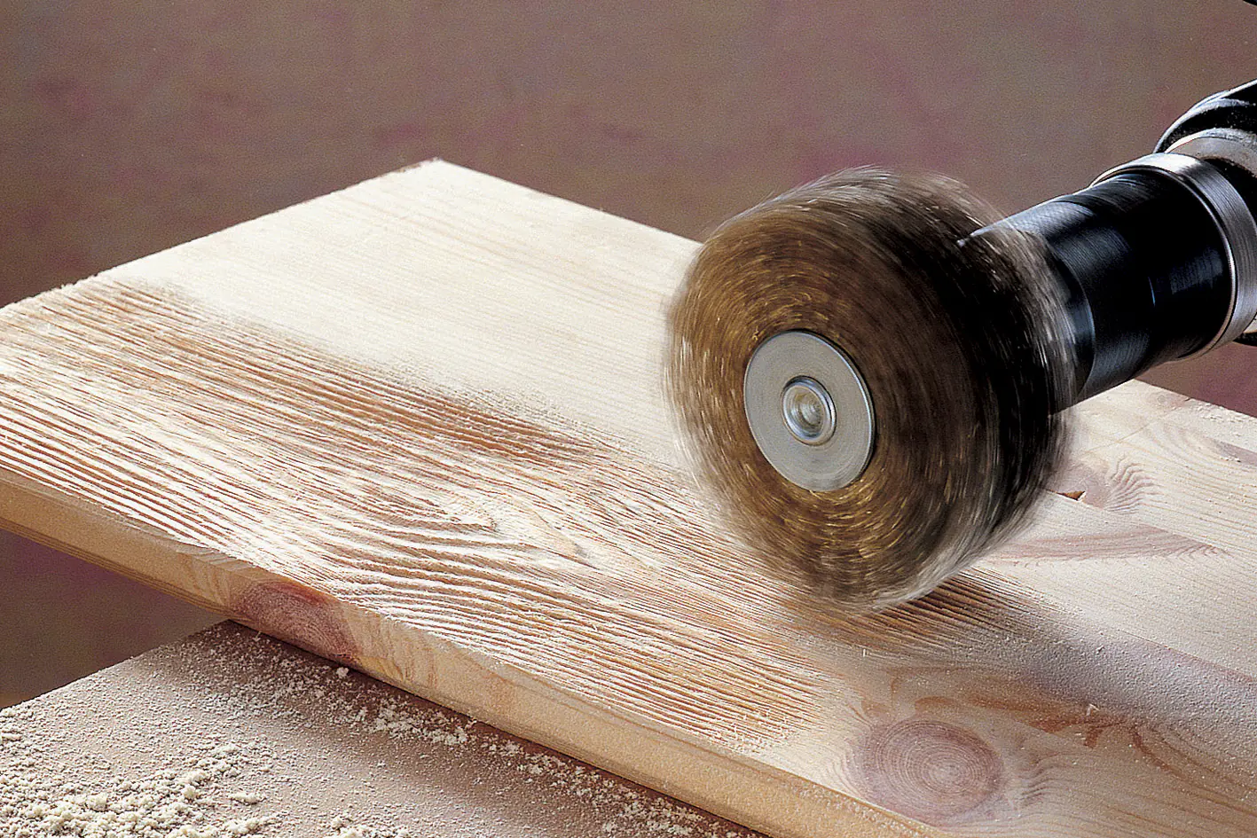 Wolfcraft Strukturbürste Ø 80 mm Schaft 8 mm Holz
