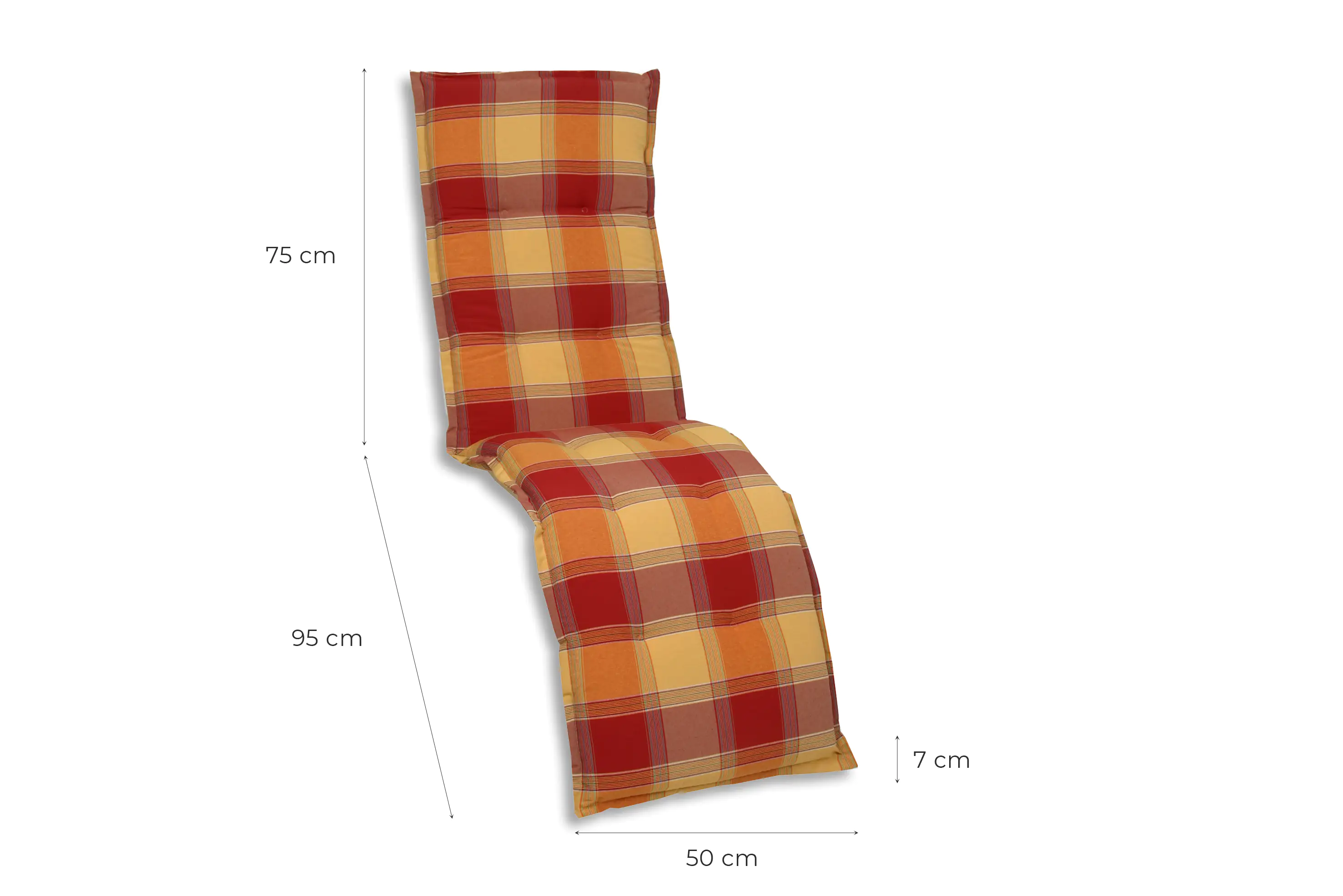 GO-DE Relax-Auflage Classic 170 x 50 x 7 cm, rot kariert