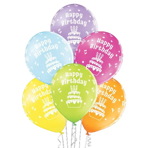 Luftballons Happy Birthday Torte Latex bunt 10 Stück