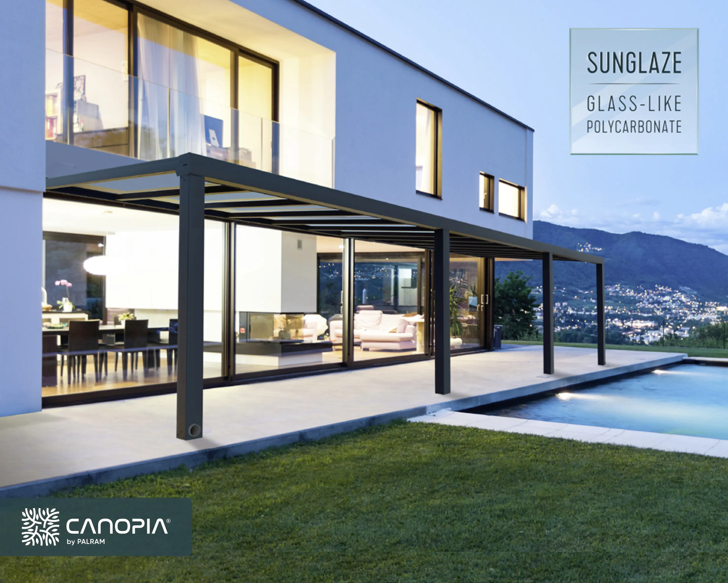 Canopia Terrassenüberdachung Stockholm 950 x 331 cm anthrazit