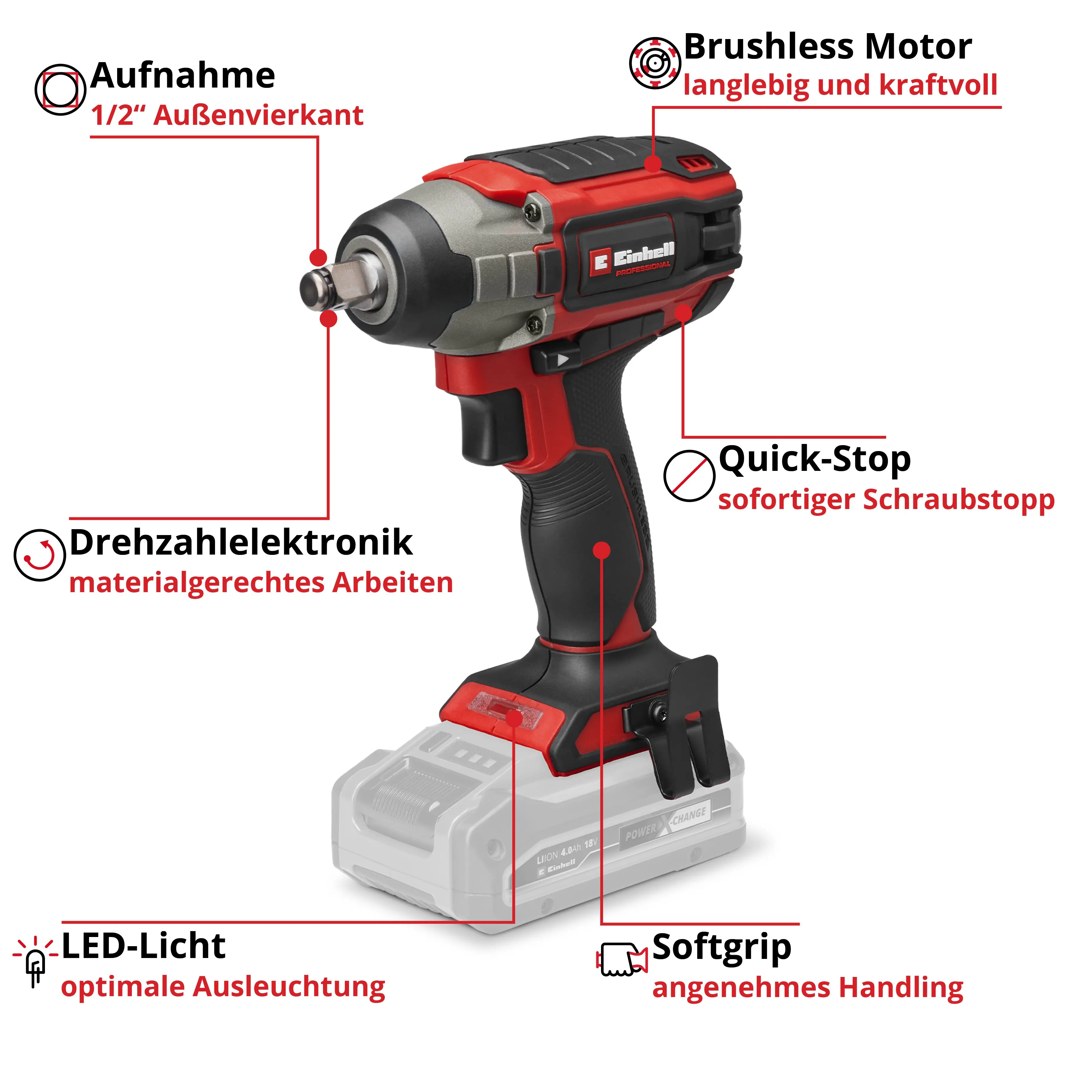 Einhell Akku-Schlagschrauber Impaxxo 18/230 Solo 18 V