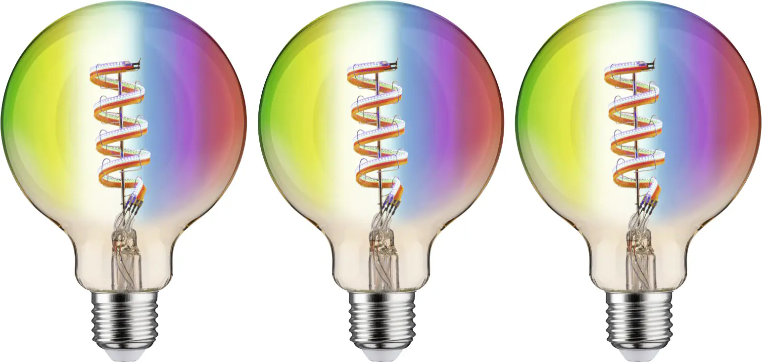 Paulmann LED Leuchtmittel ZigBee Globe 95 E27 6,3 W RGBW 3er-Pack