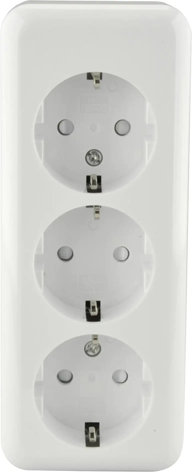 Unitec Steckdose 3-fach, Aufputz weiß, Serie Standard