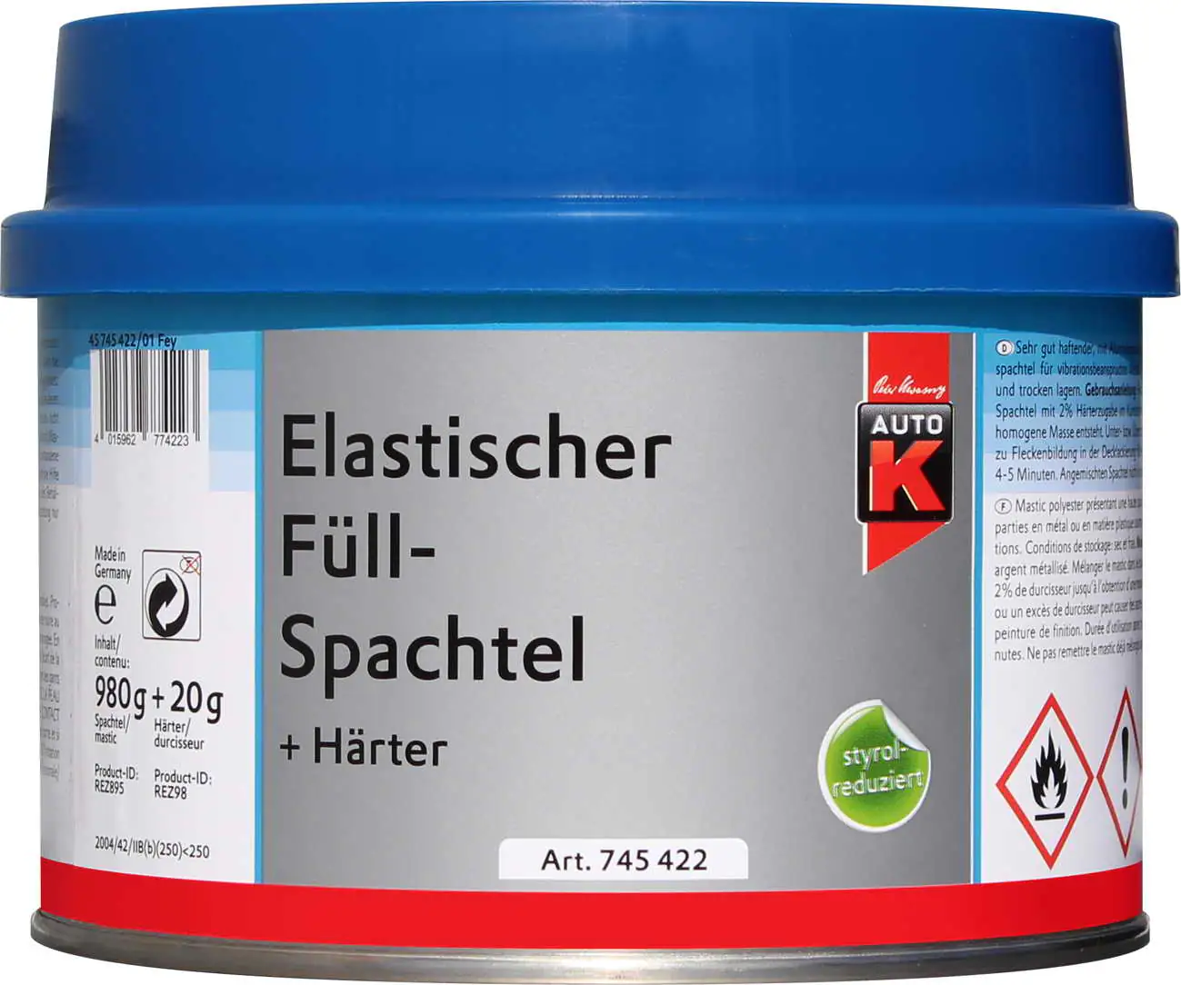 Auto-K Elastischer Füllspachtel + Härter 1000g
