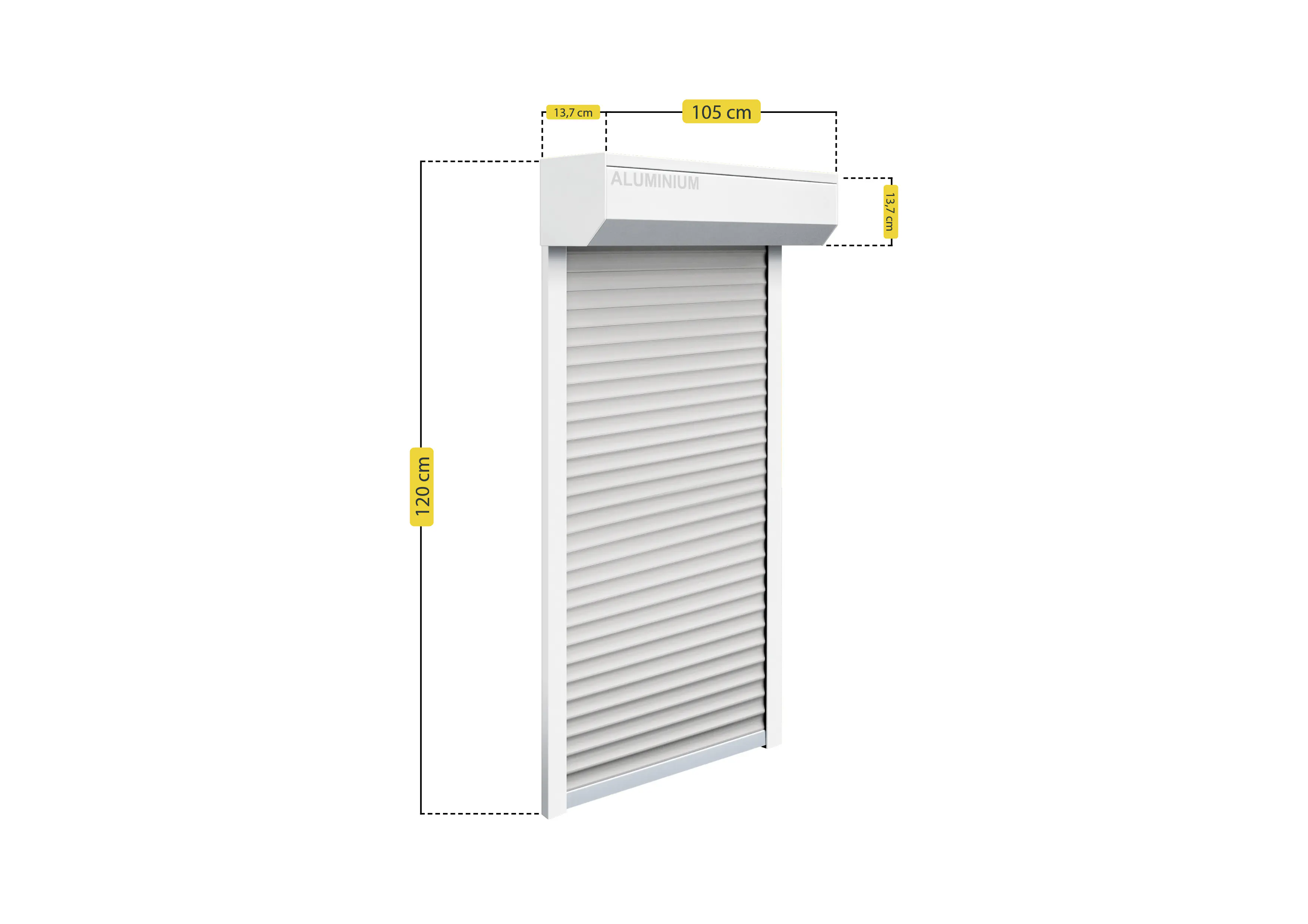 Schellenberg Vorbaurollladen-Set, 105 x 120 cm, 45°-Rollladenkasten, weiß/grau