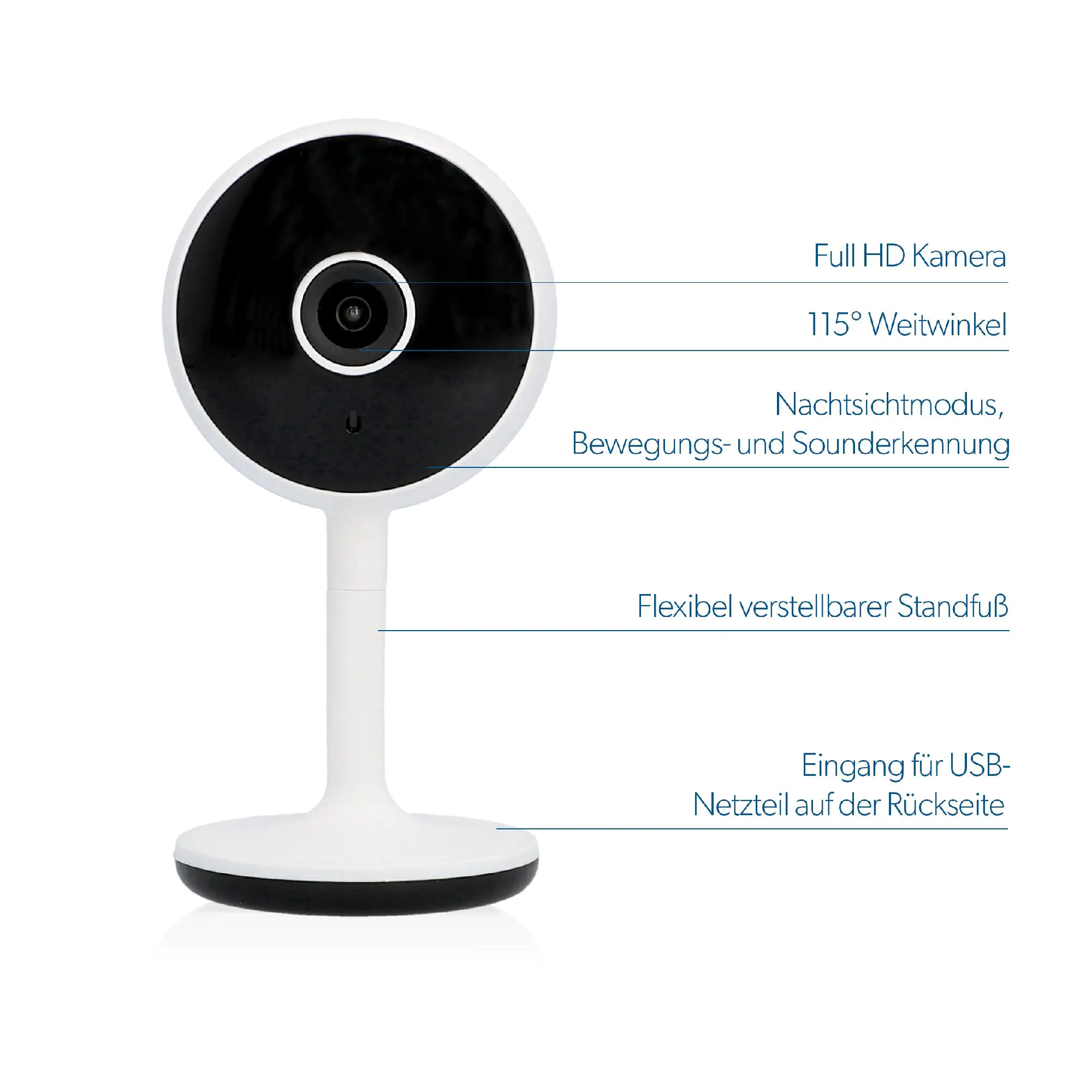 WIFI Kamera mit Bewegungssensor Indoor weiß