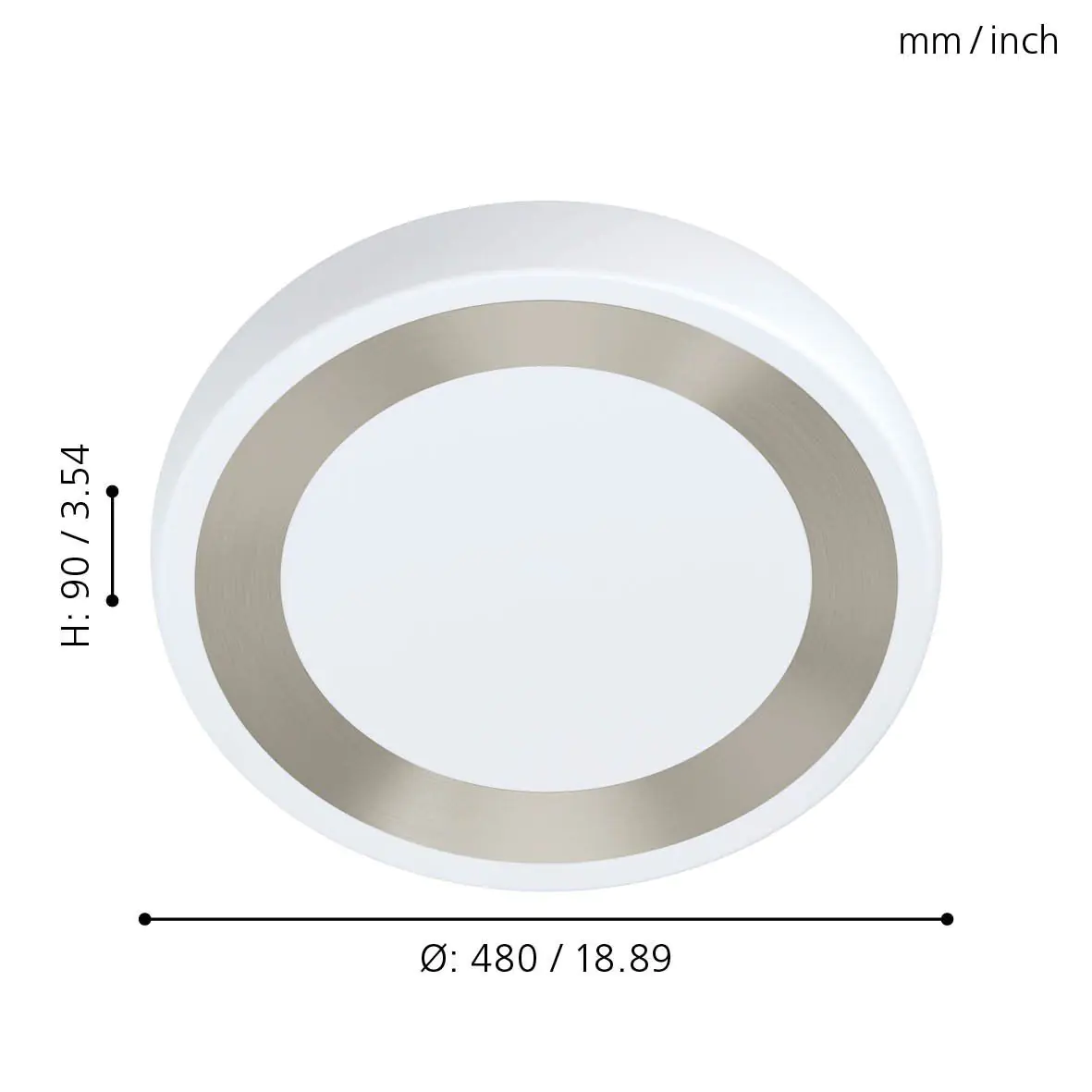 Eglo LED Deckenleuchte Ruidera weiß silber Ø 48 cm