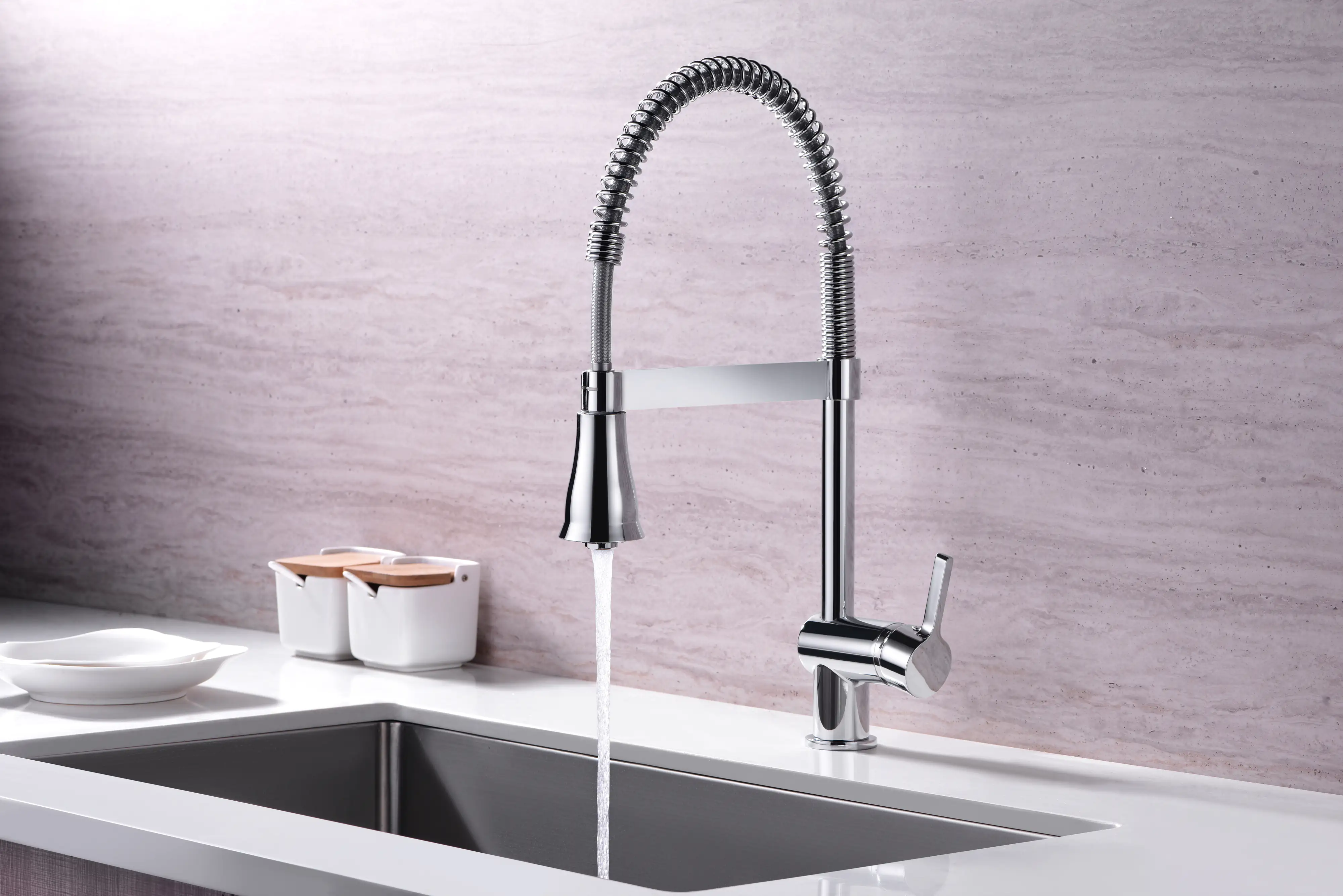 Primaster Küchenarmatur Jena verchromt mit Handbrause und Wassersparfunktion