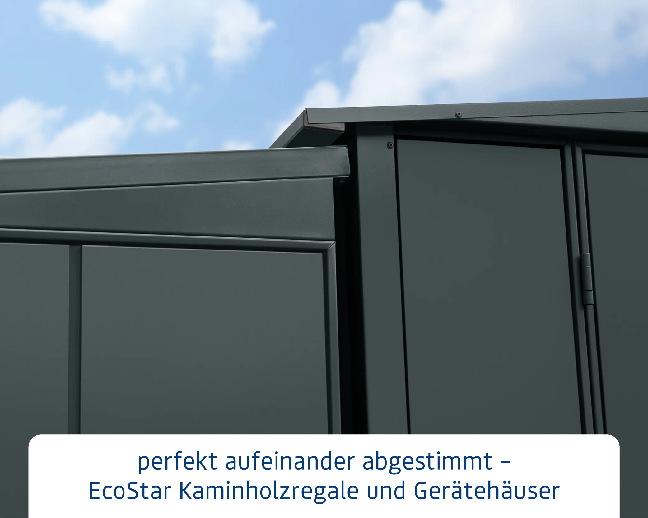 Ecostar Kaminholzregal Elegant-V Typ 1, anthrazitgrau, mit Verstrebung