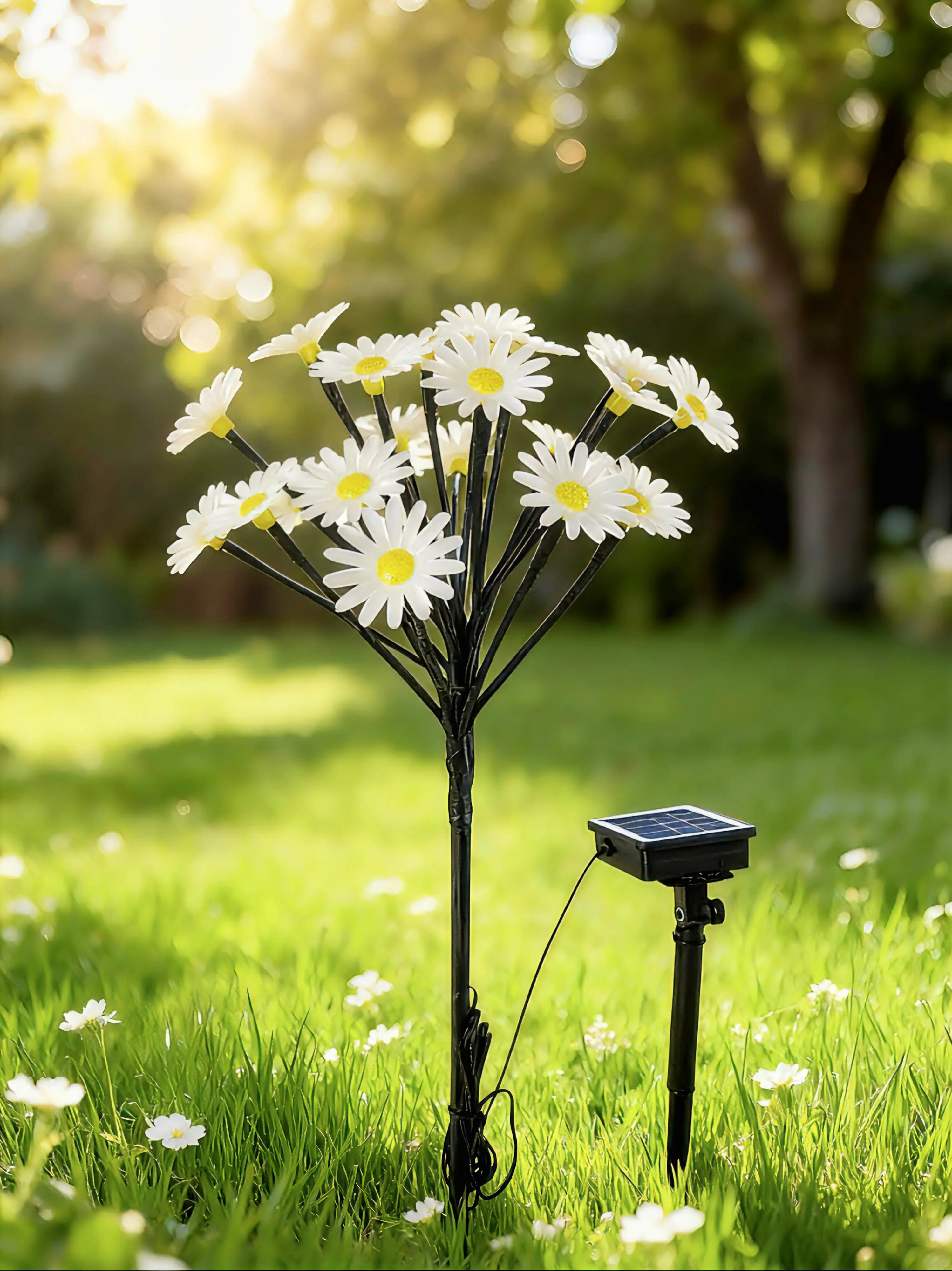 Dapo LED Solarstecker Gänseblümchen weiß