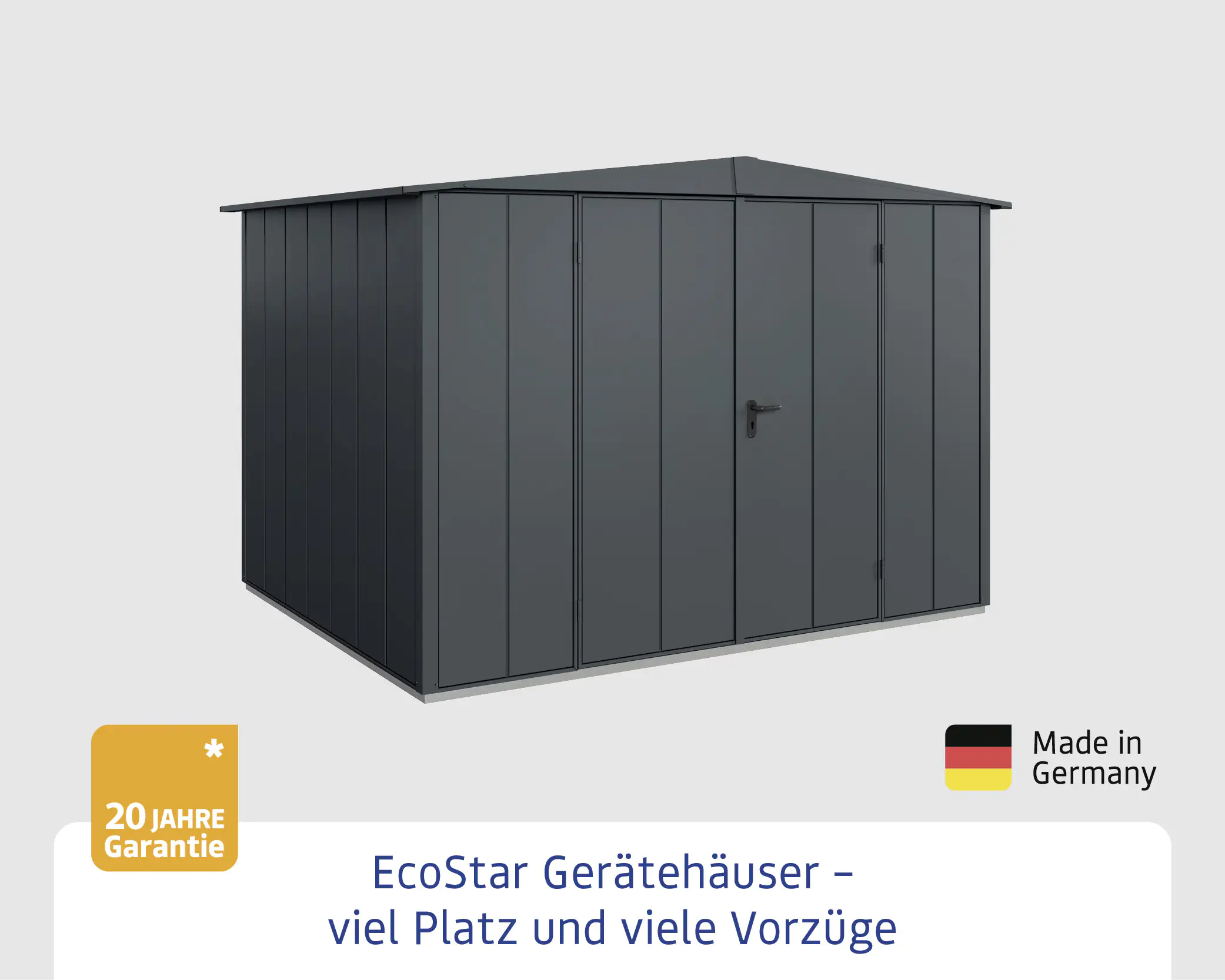 EcoStar Gerätehaus Elegant-S Typ 3 anthrazitgrau 2 flg 323,6 x 247,7 cm