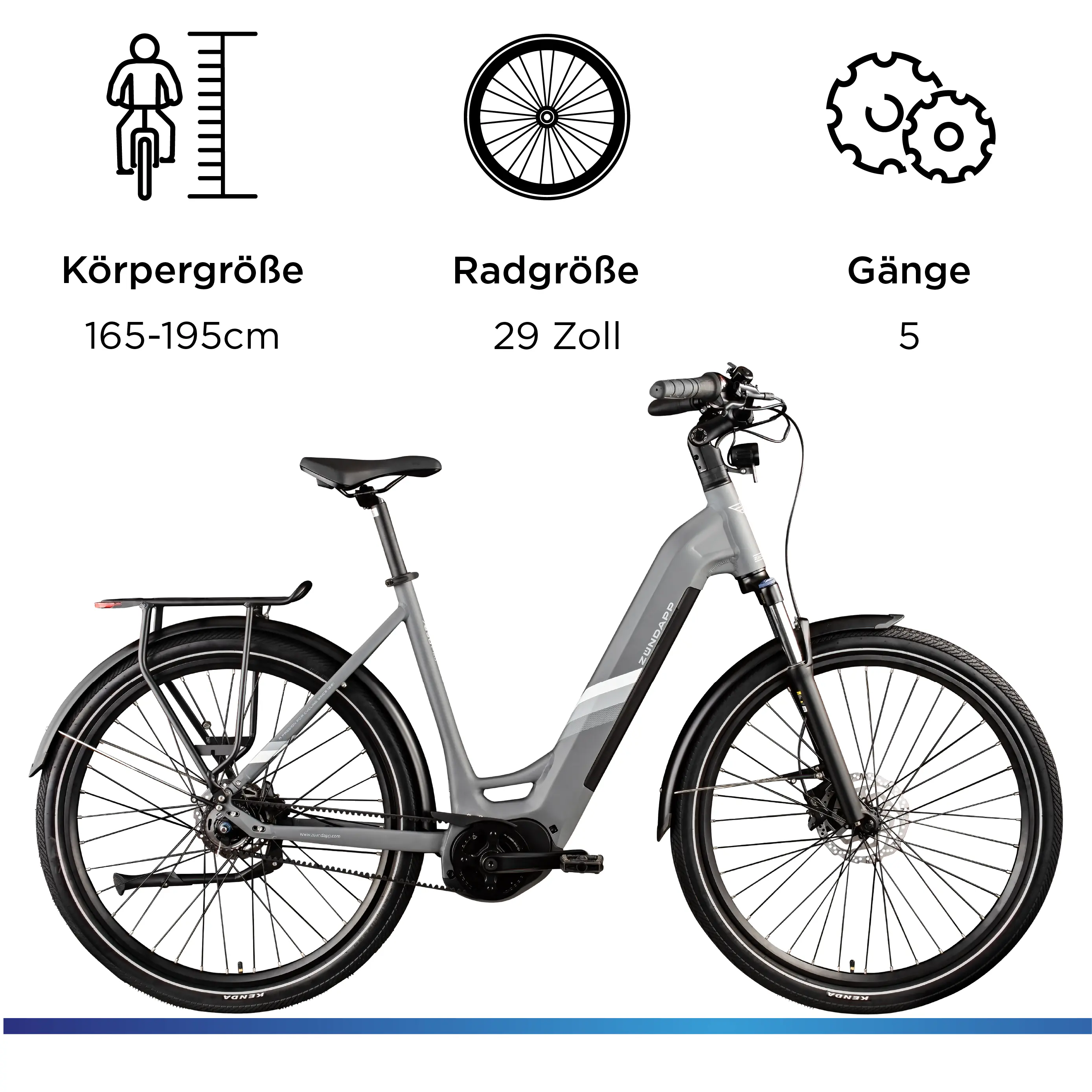 Zündapp E-Bike Trekking X850 Pro 29 Zoll 5-Gang 550 Wh grau