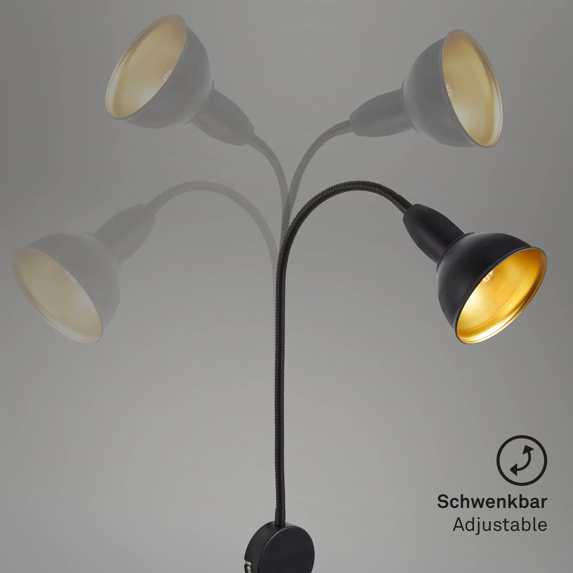 Briloner Wandleuchte Hygge schwarz E14, max. 25 W