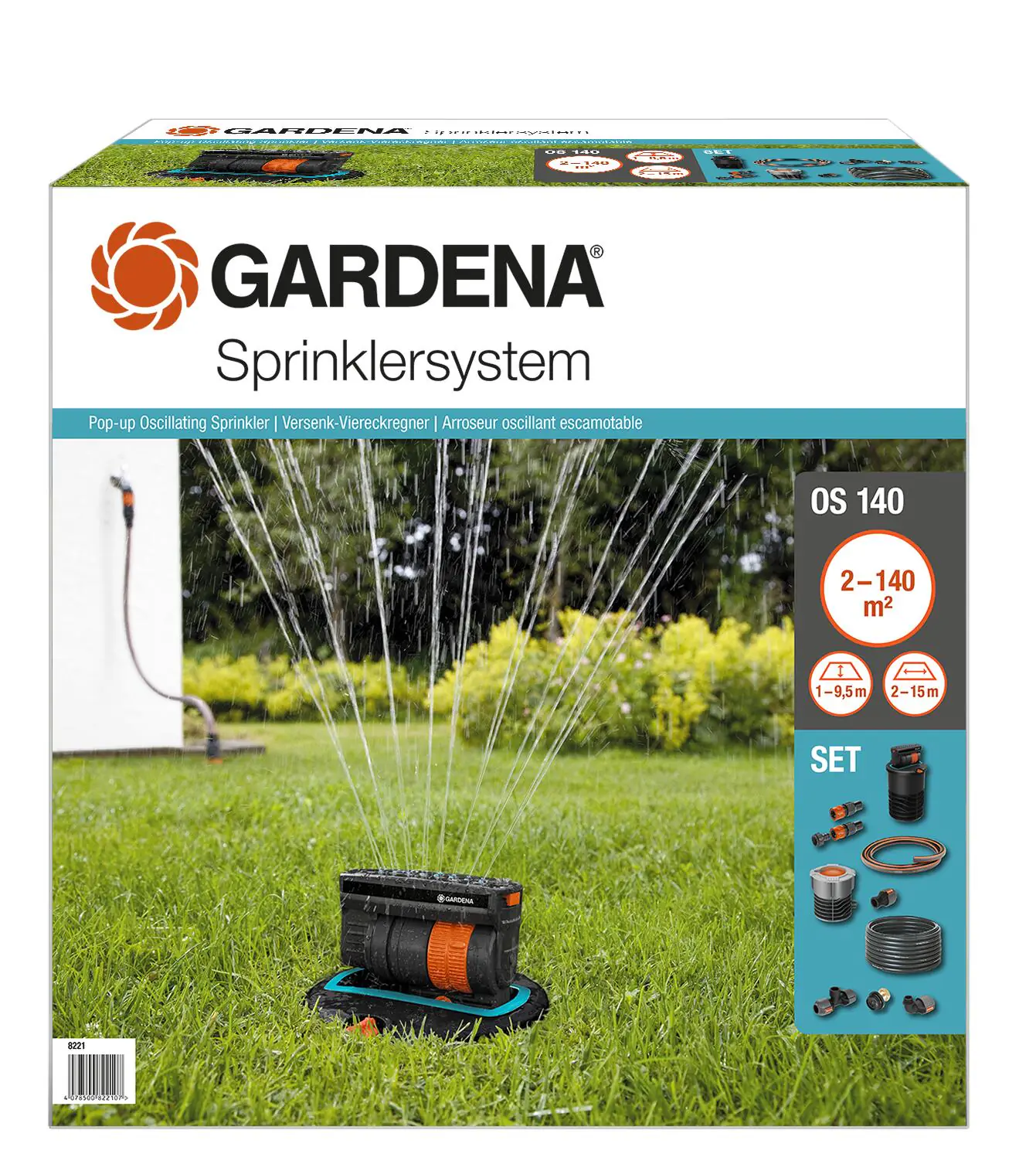 Gardena Sprinklersystem Set mit Versenkregner OS 140