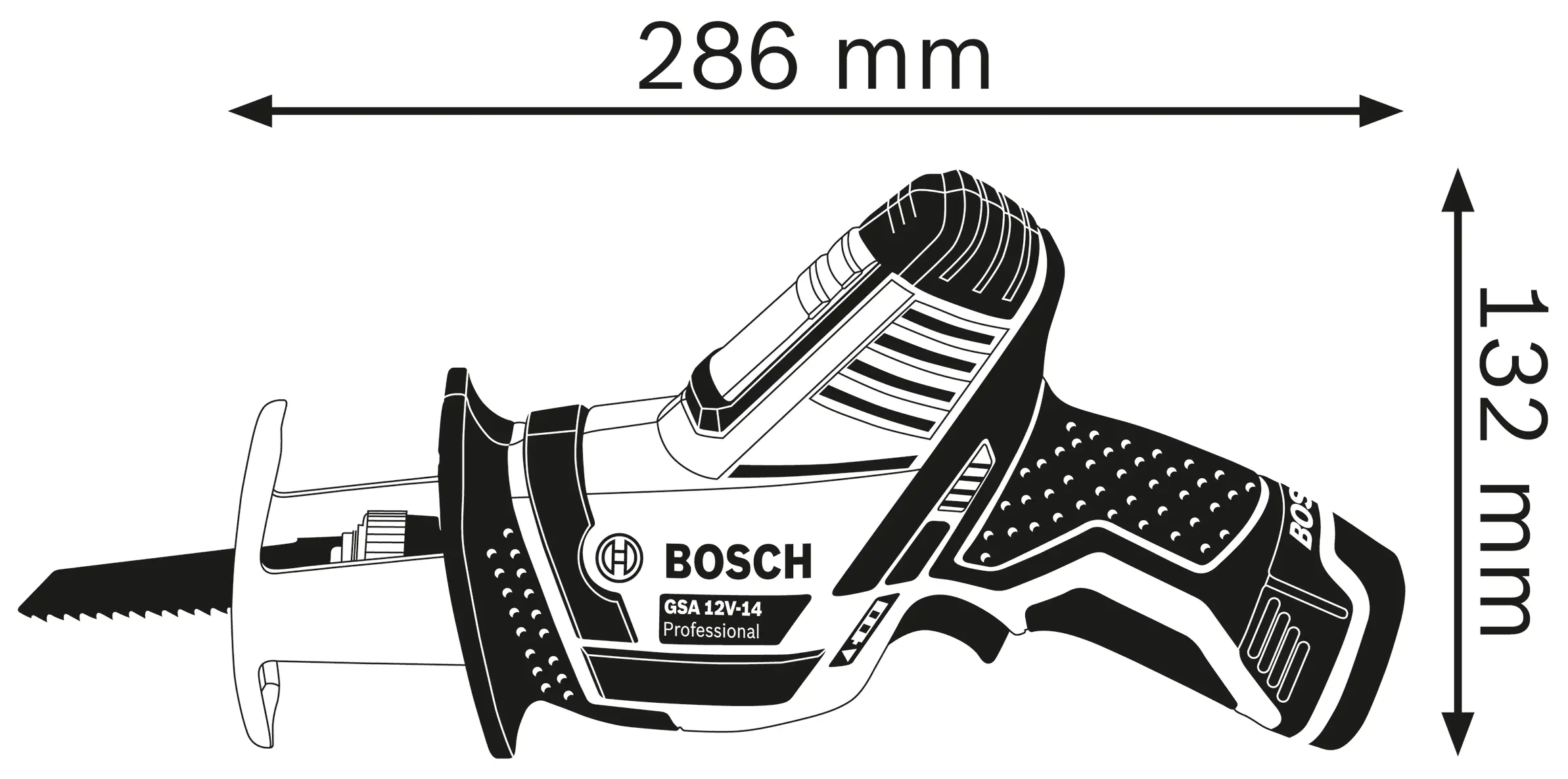Bosch Professional Akku-Säbelsäge GSA 12V-14 2-Gang Solo