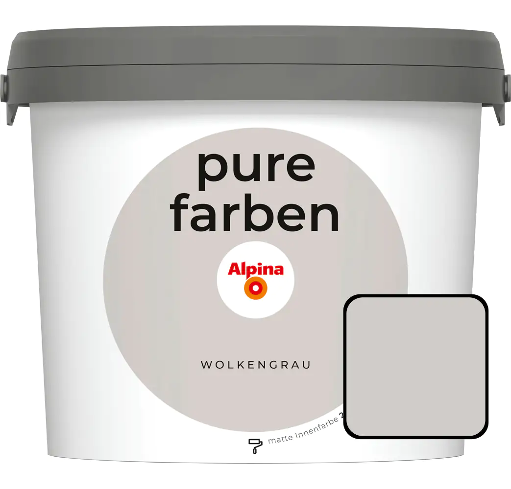 Alpina Pure Farben Wandfarbe wolkengrau 2,5 L