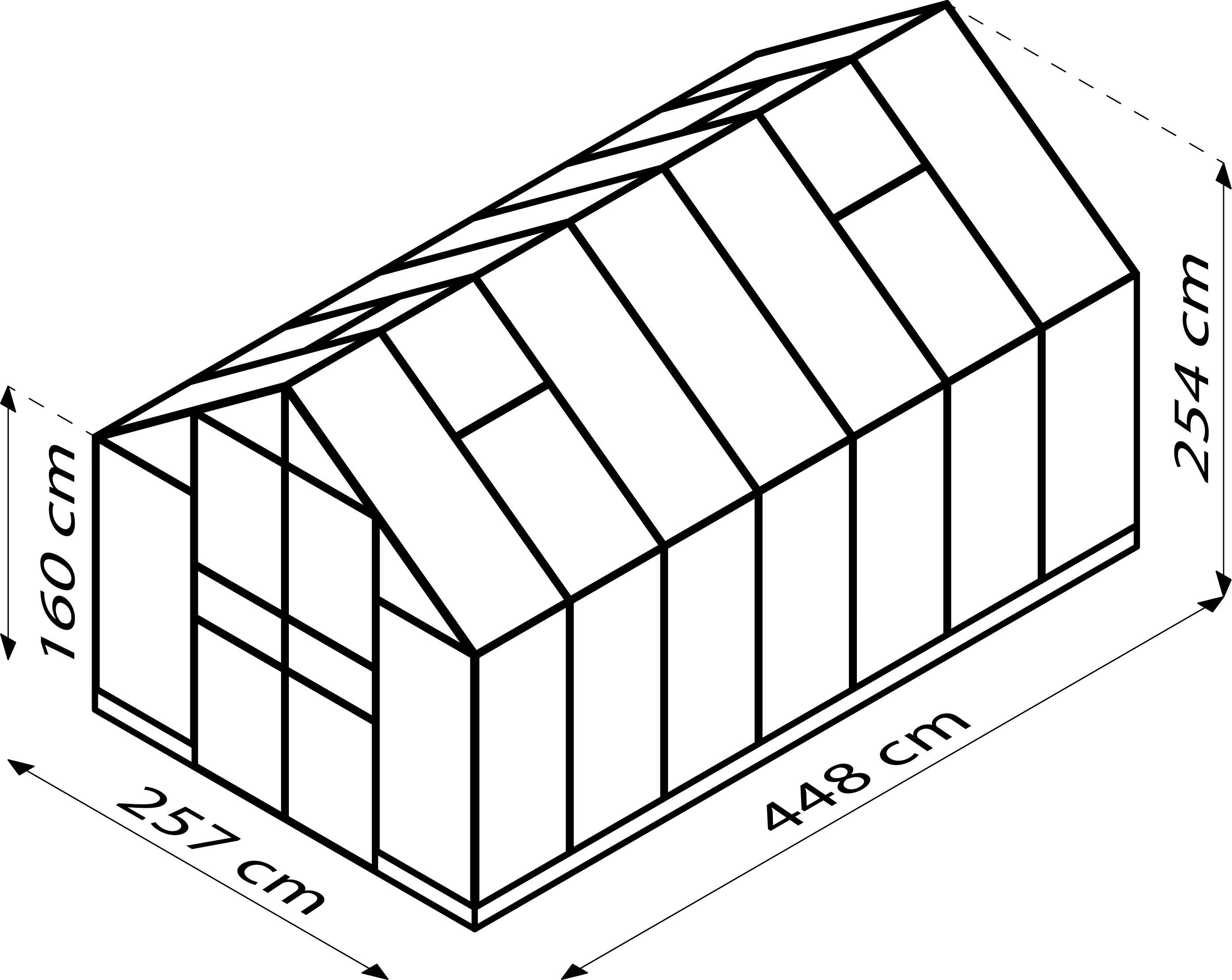 Vitavia Gewächshaus Domus 11500 257 x 448 cm 3 mm ESG