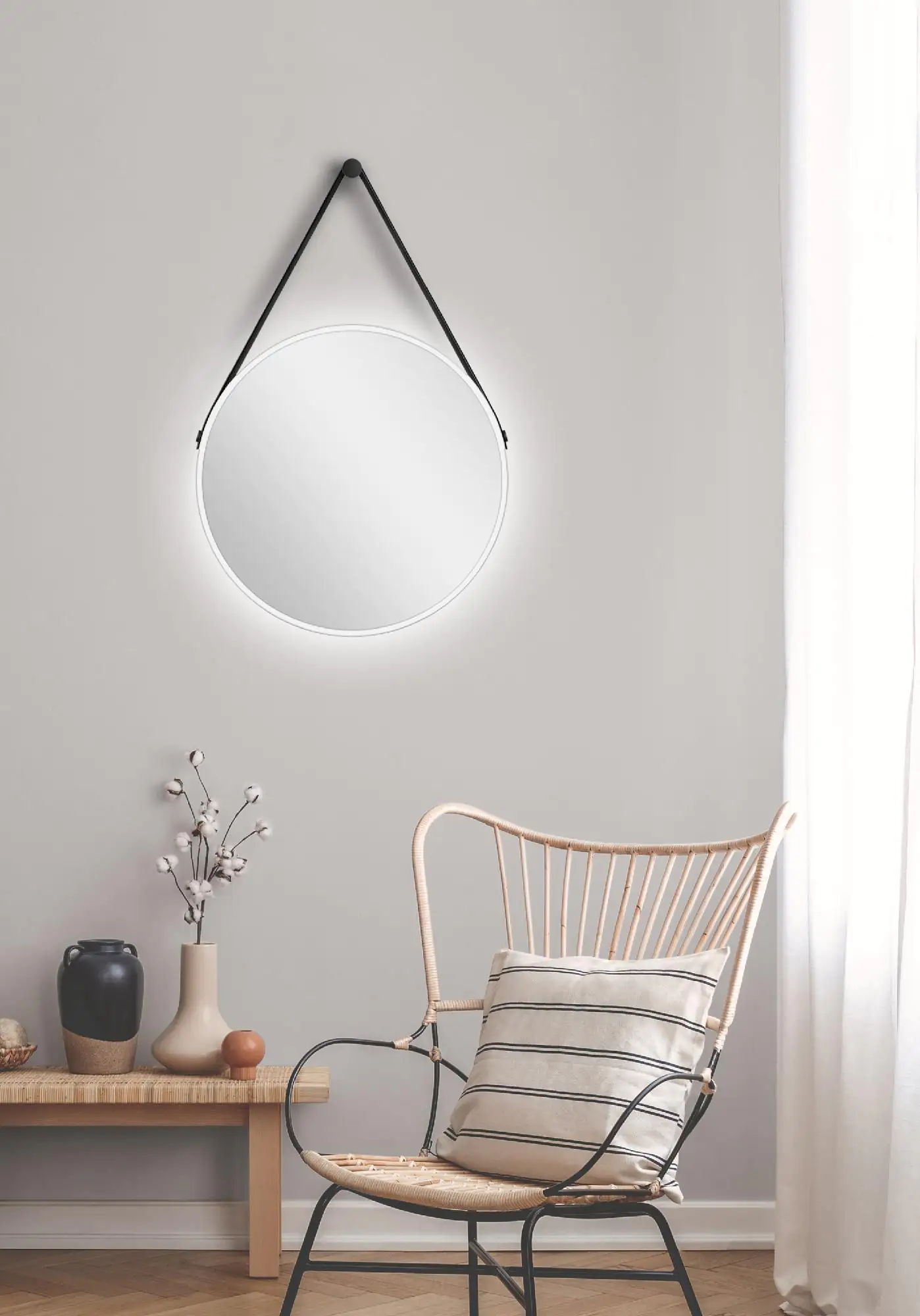 DSK LED Lichtspiegel Silver Barbier Ø50 cm, weiß