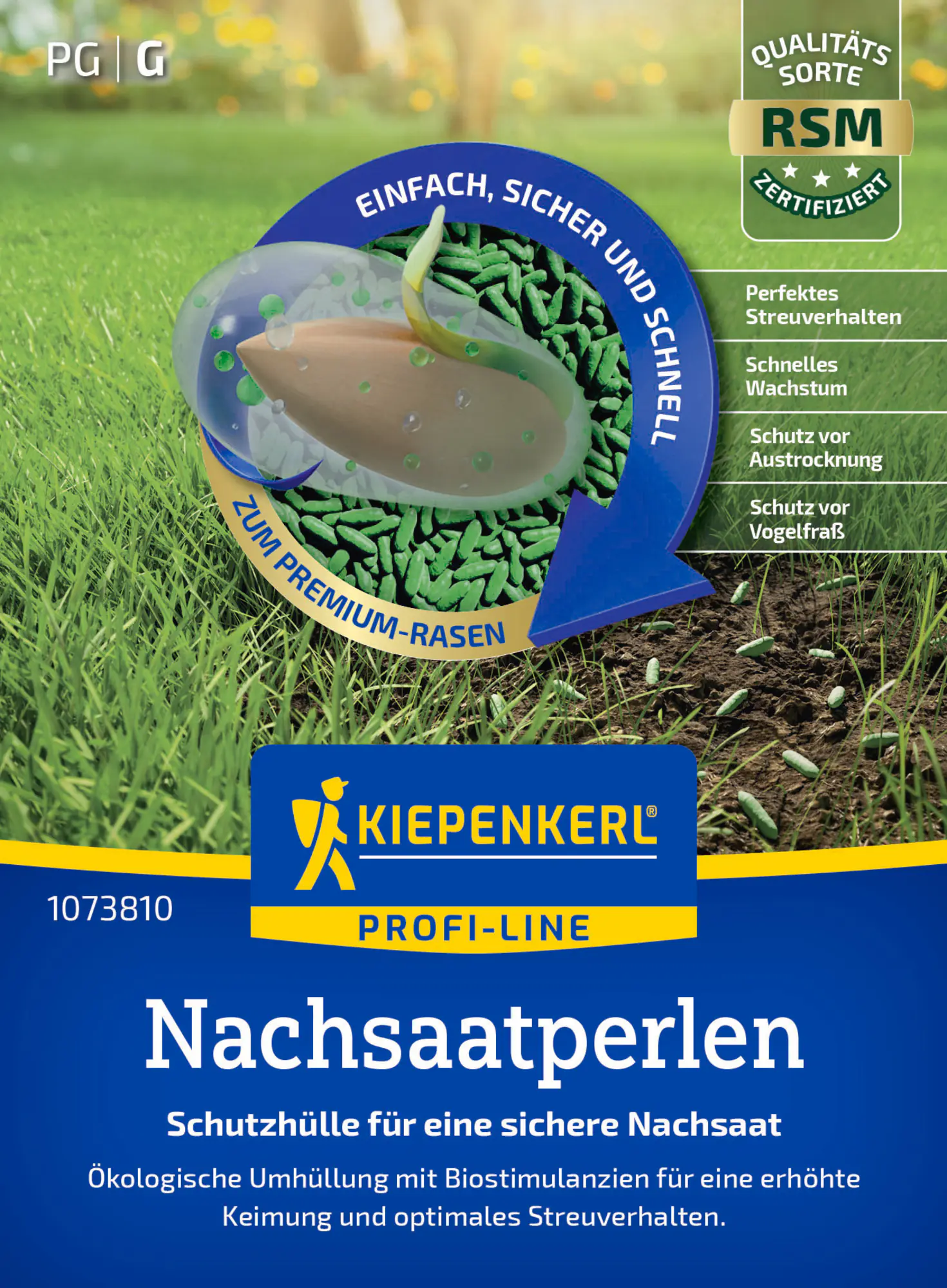 Kiepenkerl Profi-Line Rasensamen Premium-Nachsaatperlen 40 g für ca. 1 - 2 m²