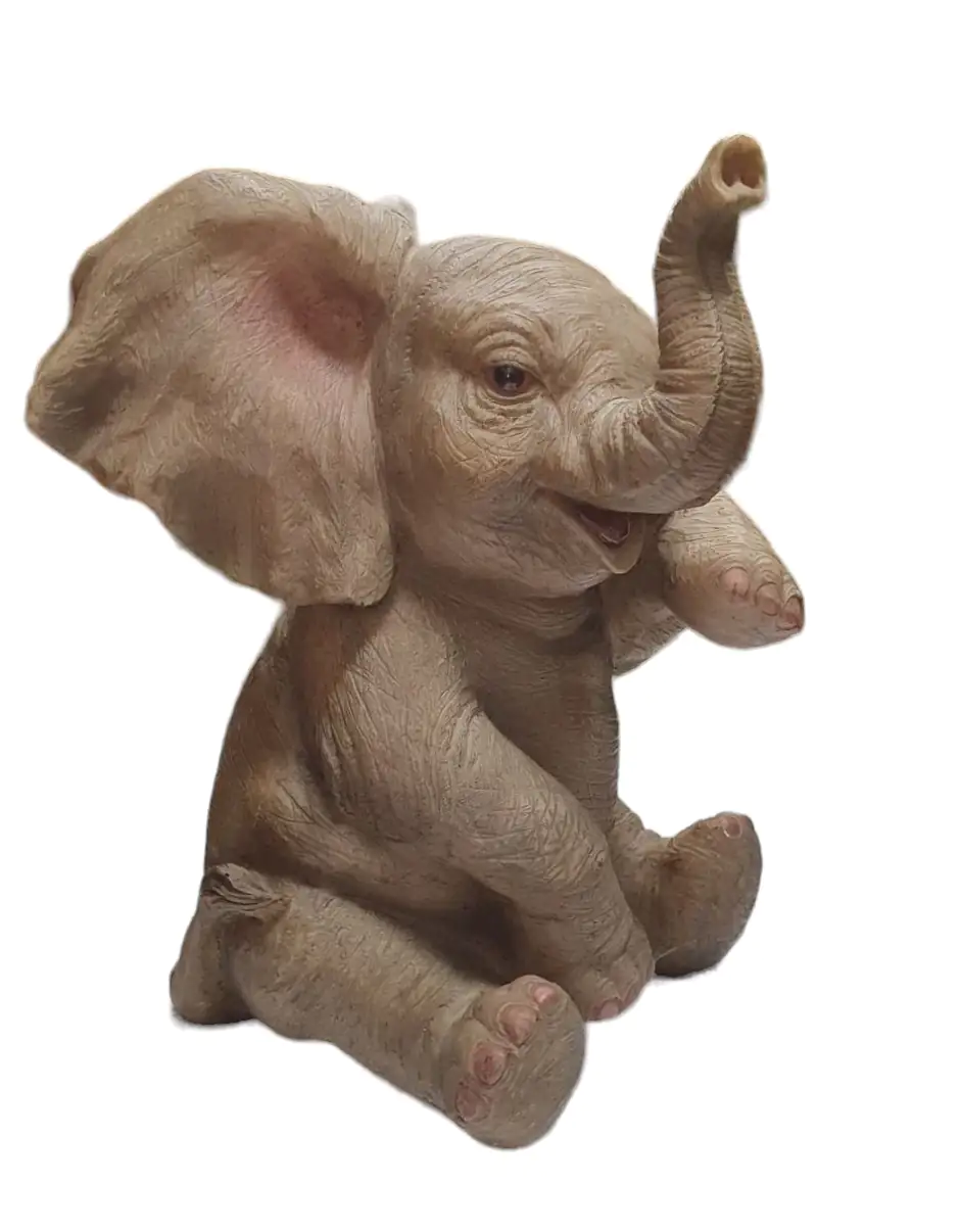 Figur Elefant Polyresin 26,5 x 17 x 25,5 cm grau