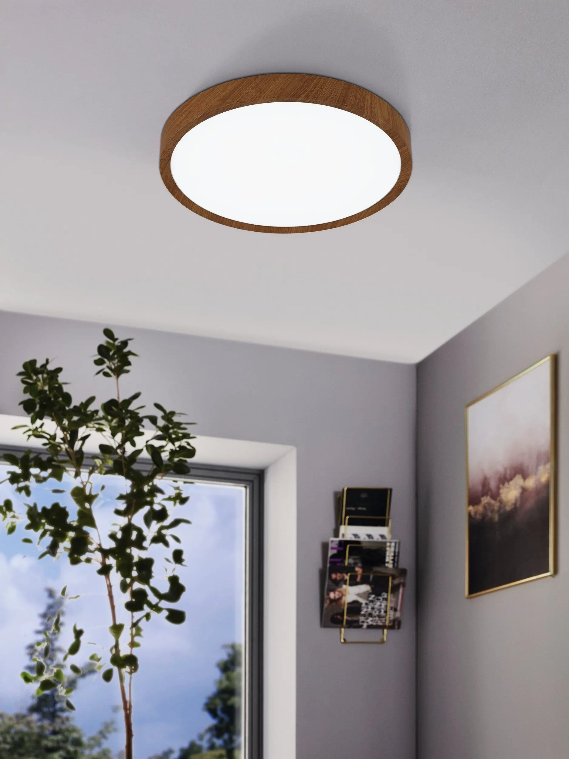 Eglo LED Deckenleuchte Musurita holz Ø 44 cm warmweiß