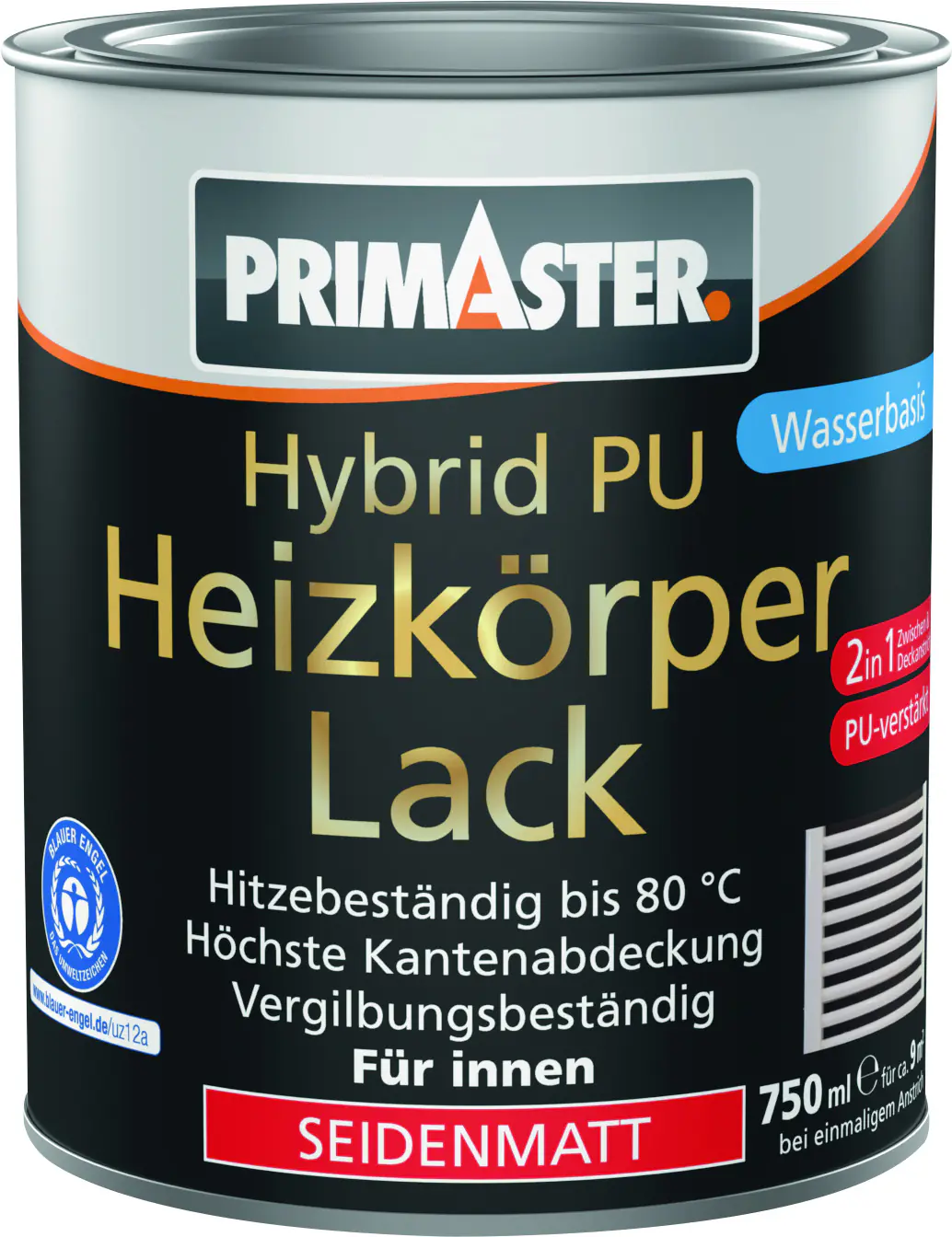 Primaster Hybrid PU-Heizkörperlack weiß seidenmatt 750 ml