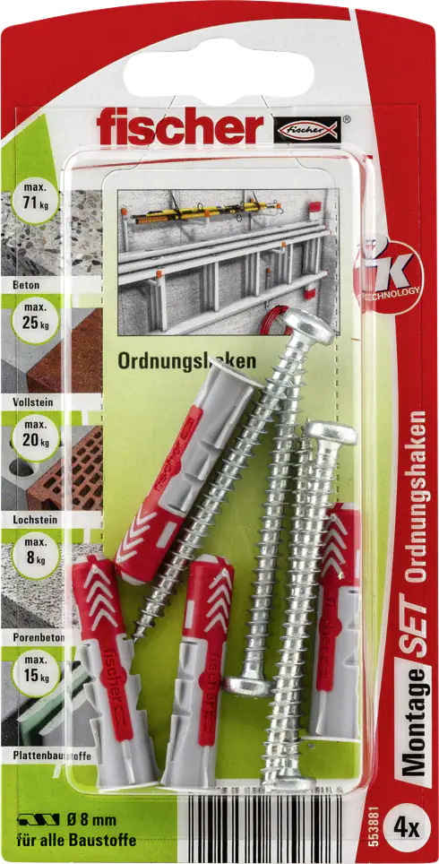 Fischer Montage-Set für Ordnungshaken