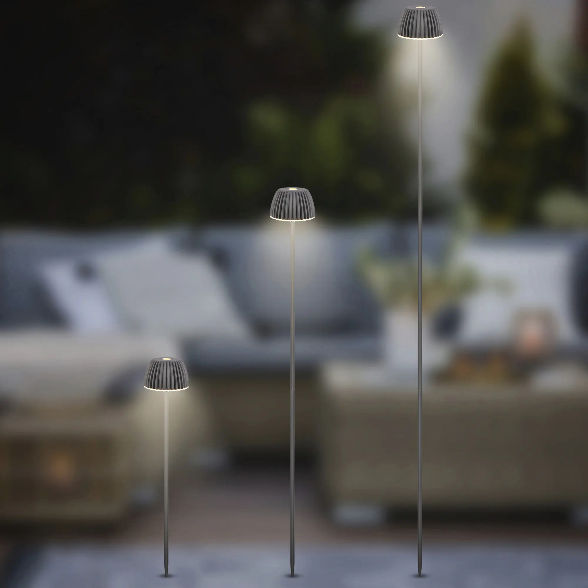 Briloner LED-Gartenleuchte Spießleuchte Riffle anthrazit dimmbar 