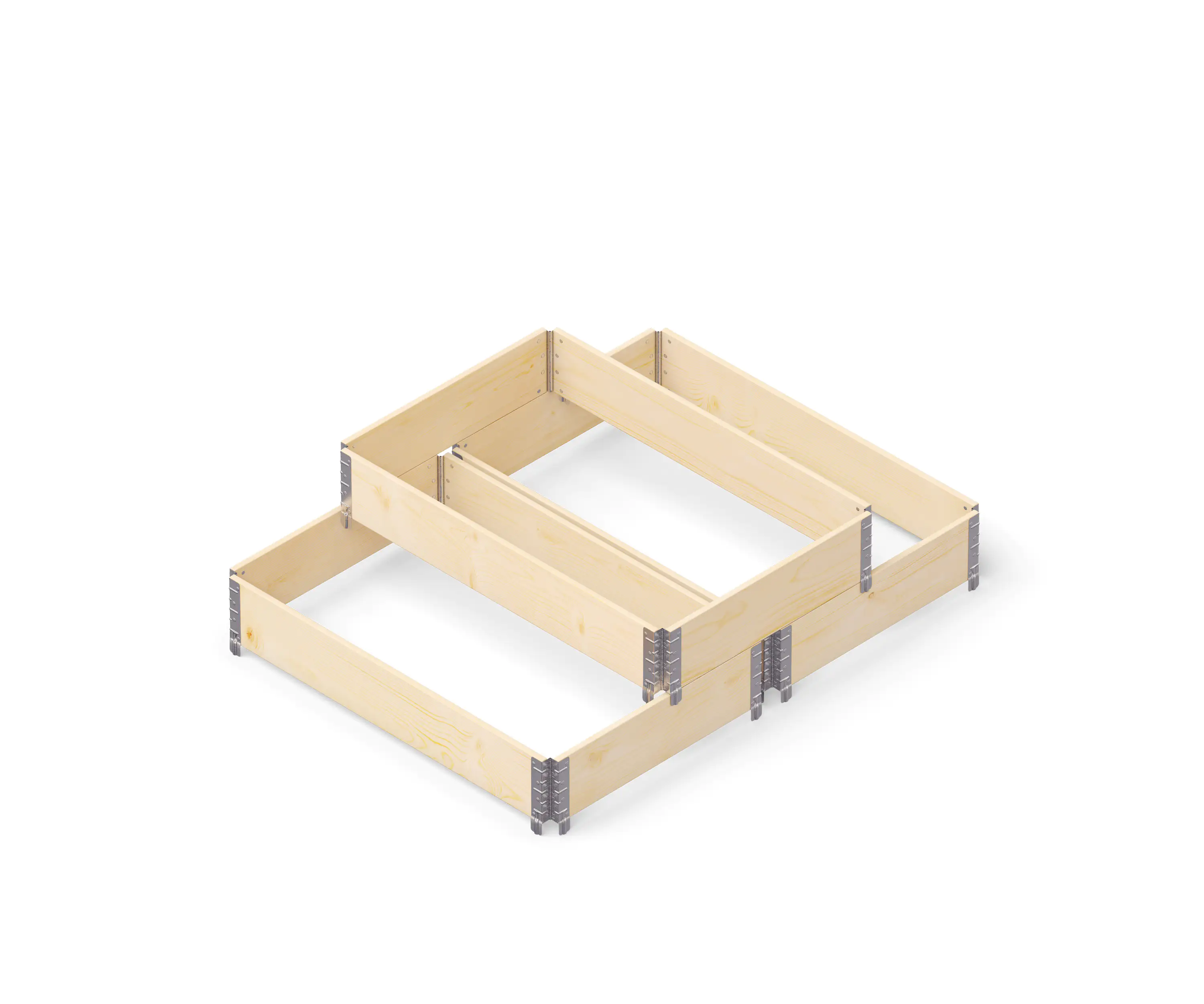 Upyard Palettenrahmen Hochbeet 3er-Set  80 x 60 cm