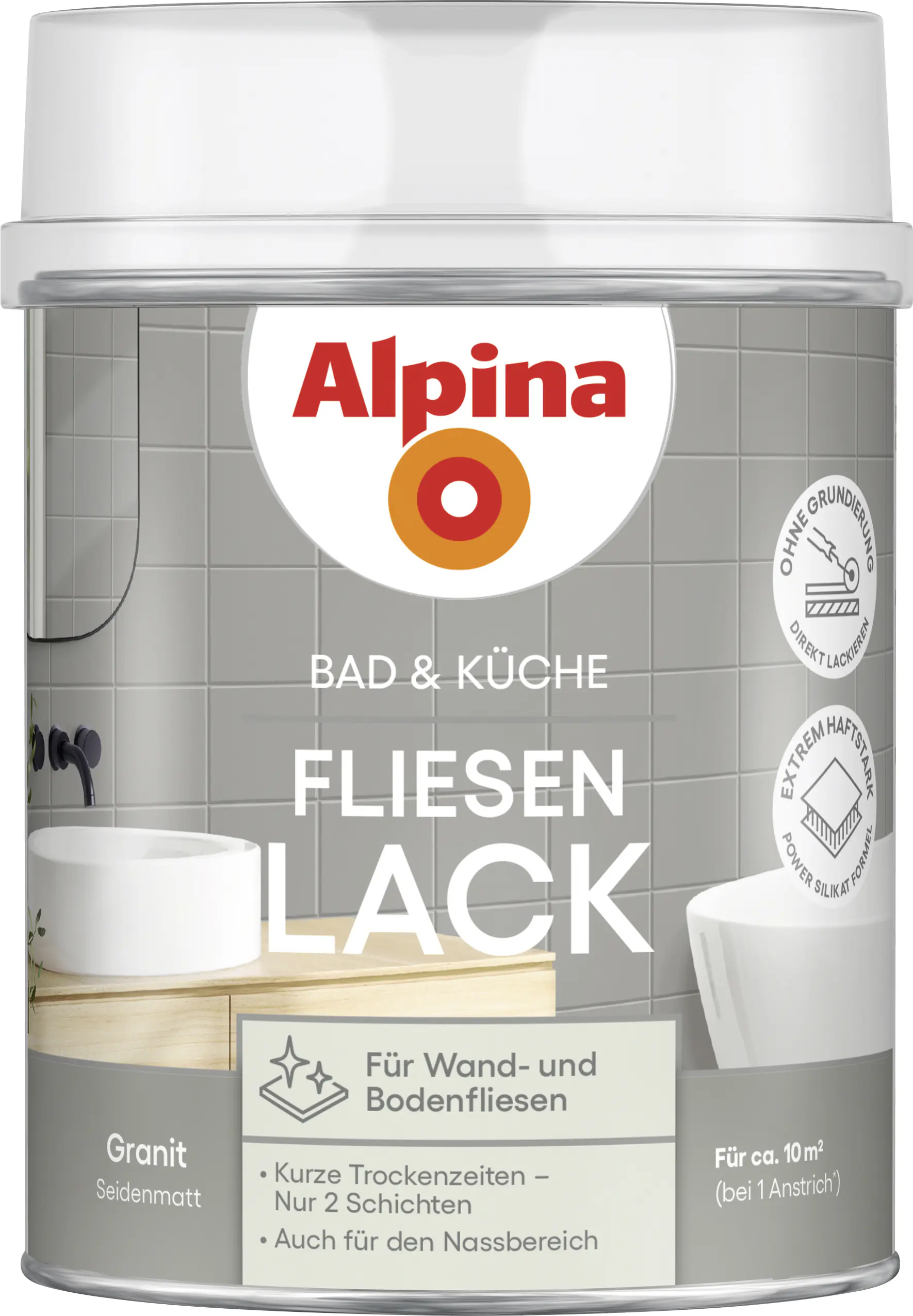 Alpina Fliesenlack Bad & Küche 2K granit 750 ml