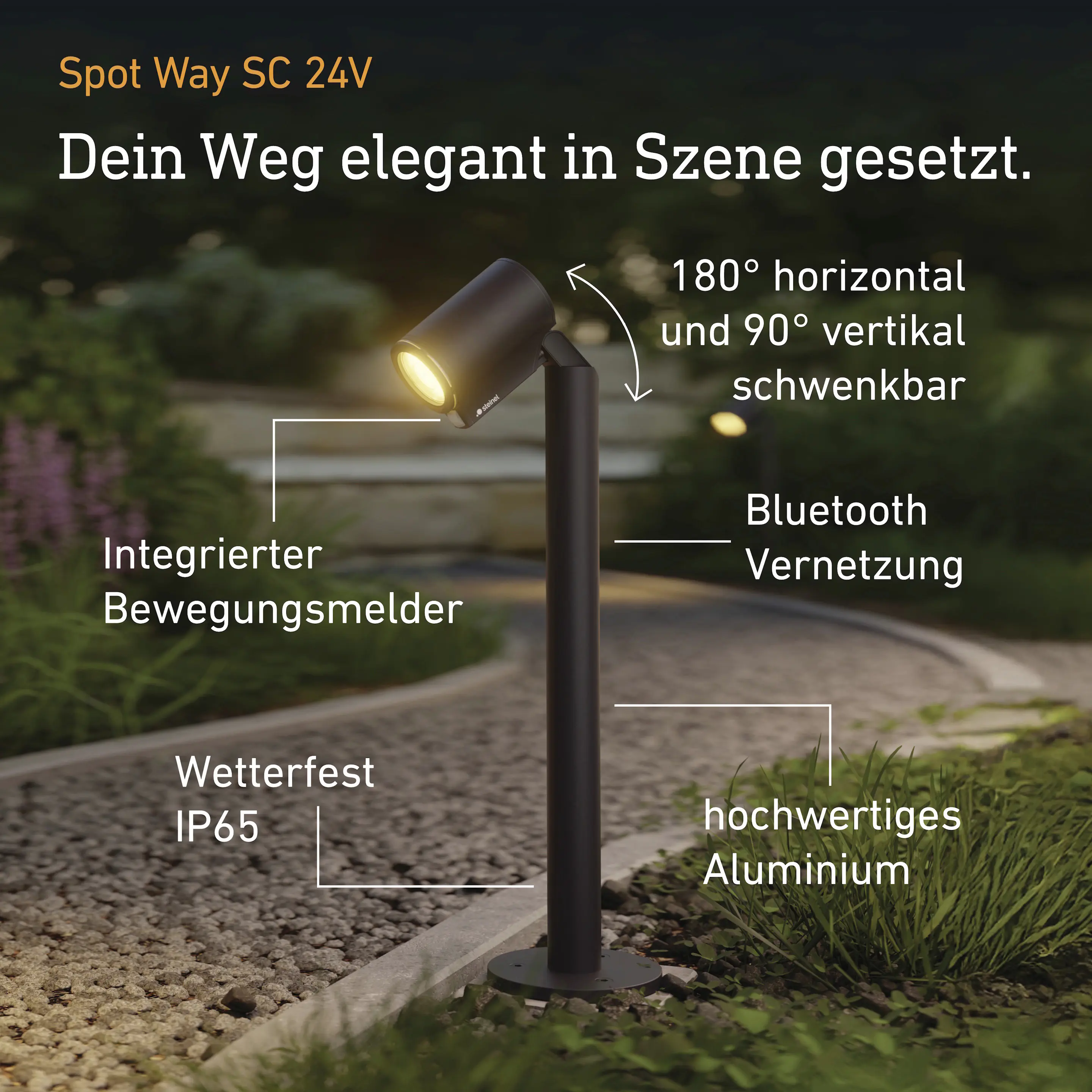 Steinel LED Wegeleuchte Spot Way 24V Bewegungssensor warmweiß-neutralweiß RGB anthrazit