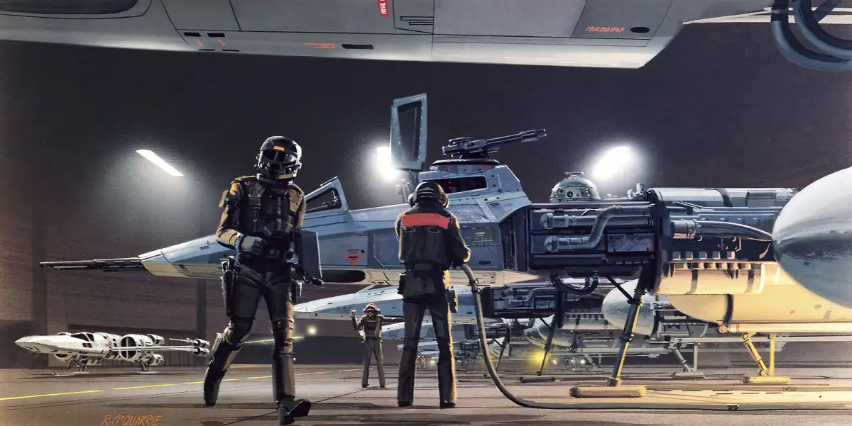 Komar Vlies Fototapete Star Wars Classic Yavin Raumhafen 500 x 250 cm 