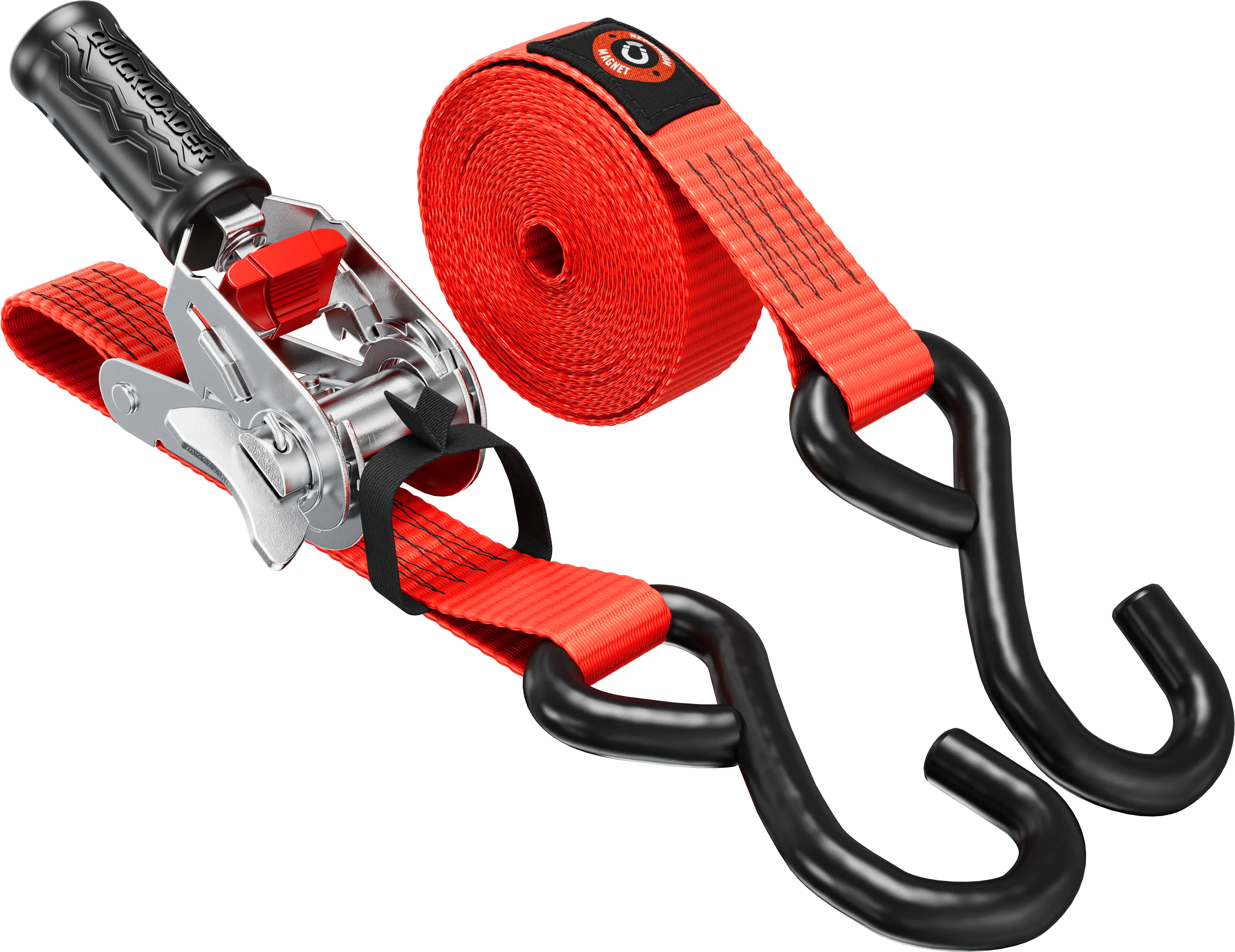 QUICKLOADER® Spanngurt mit Magnet 25 mm x 5 m 1 Stück rot 