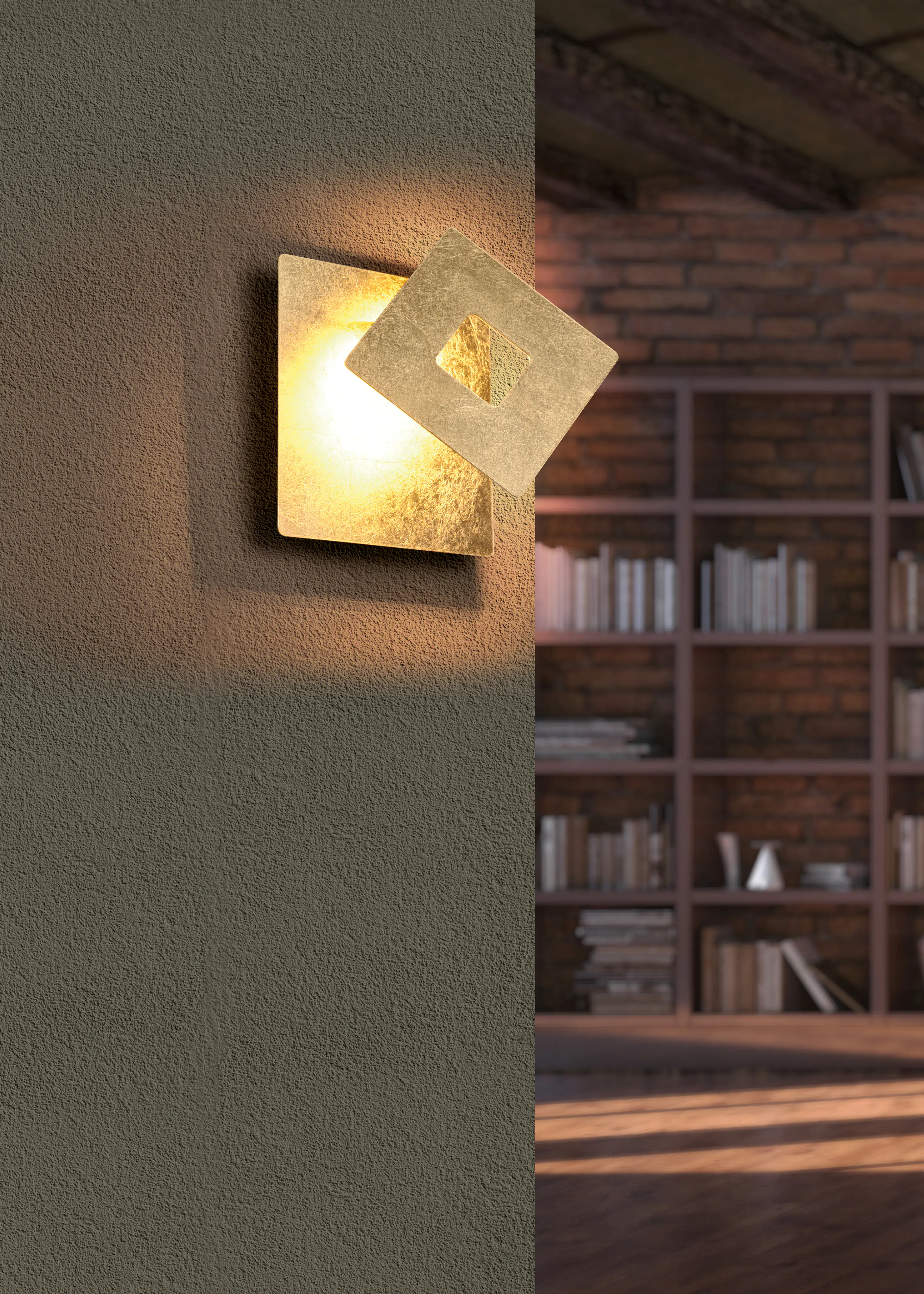 Trio Leuchten LED Wandleuchte Leano 6W, warmweiß goldfarbig Metall