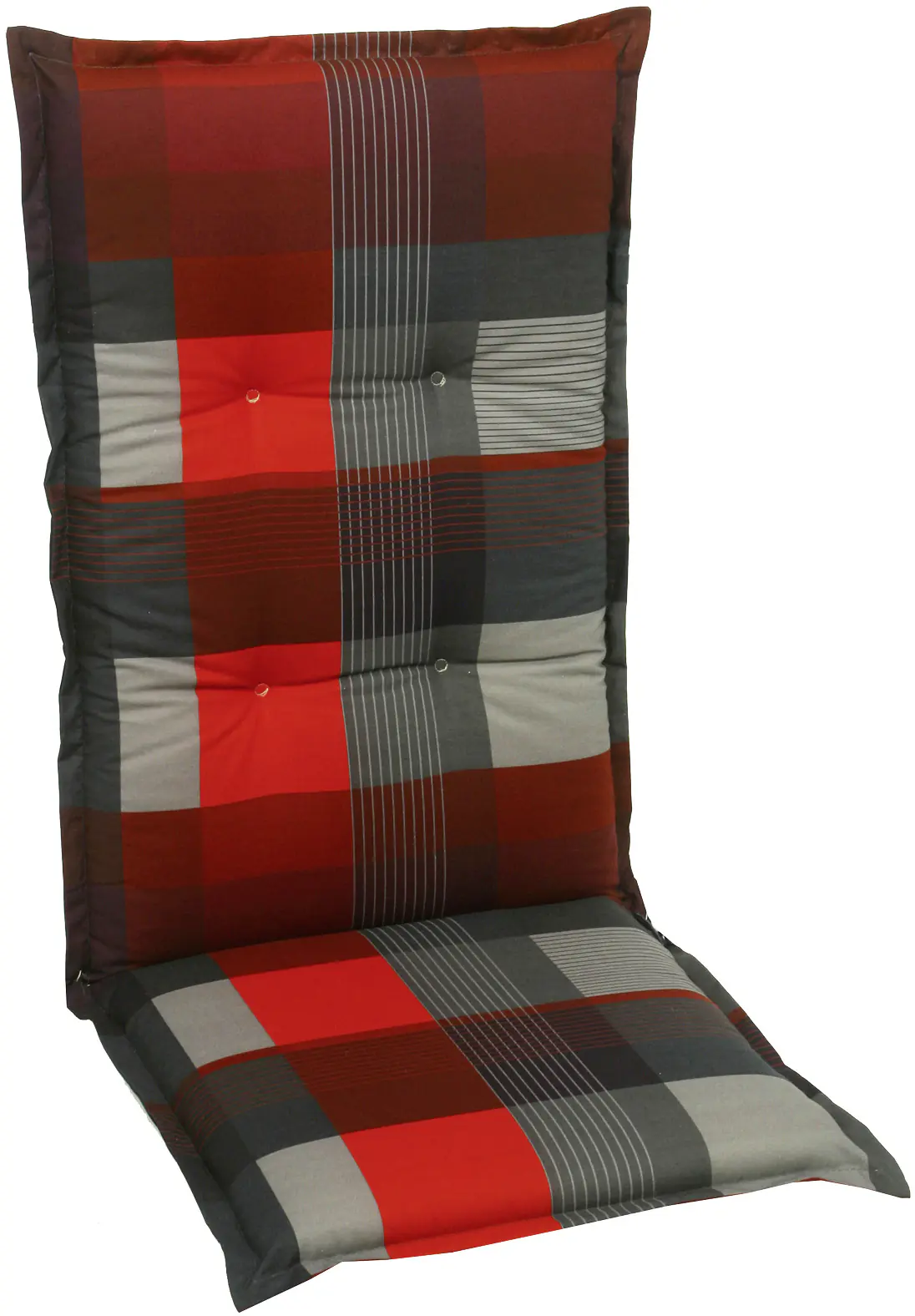 GO-De Mittellehner-Auflage 108 x 50 x 8 cm, rot kariert