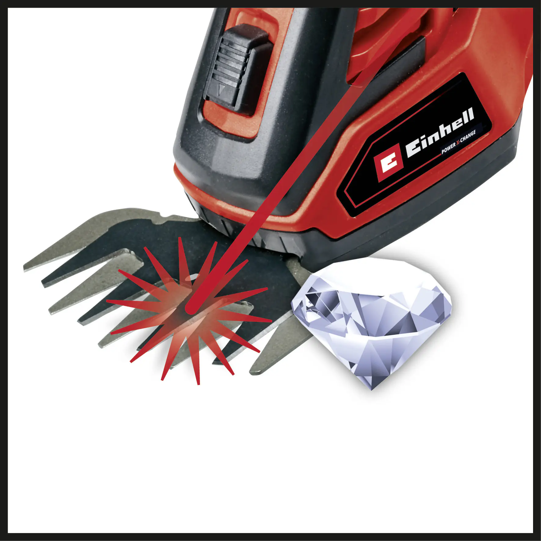 Einhell Akku Gras-/ Strauchschere GE-CG 18/100 Li Solo 20 cm Schnittbreite