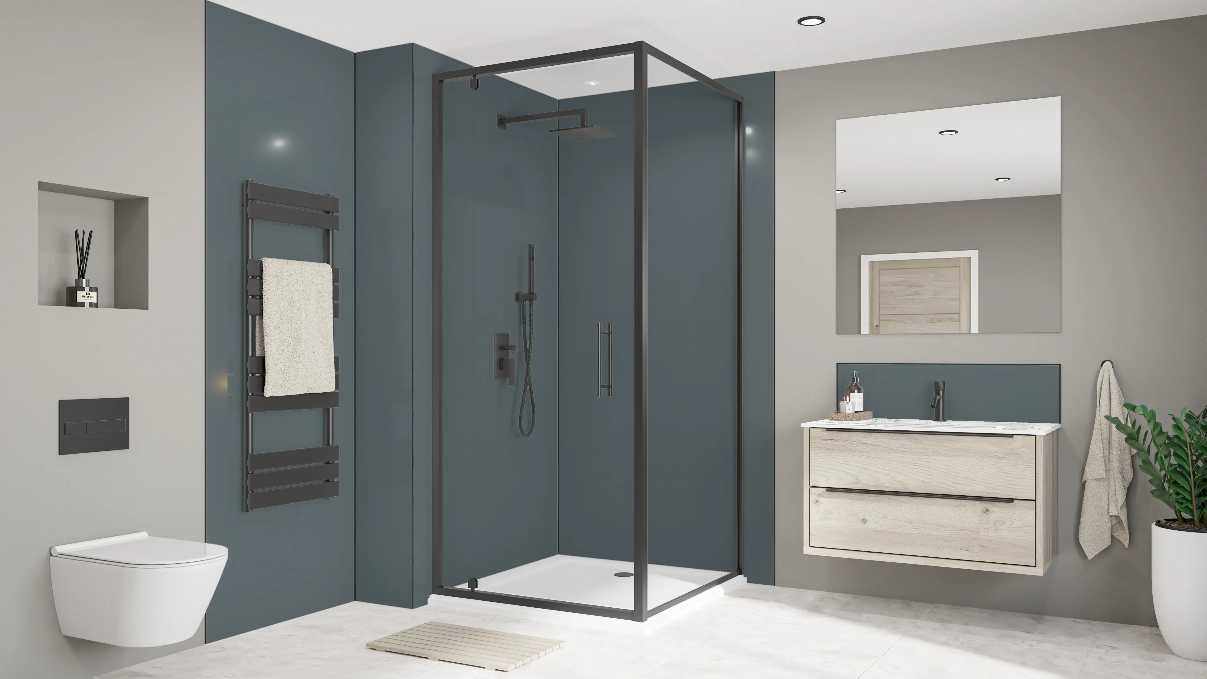 Wetwall Alloy Wandpaneel  Malibu Grey/Storm Blue 60 x 244 cm