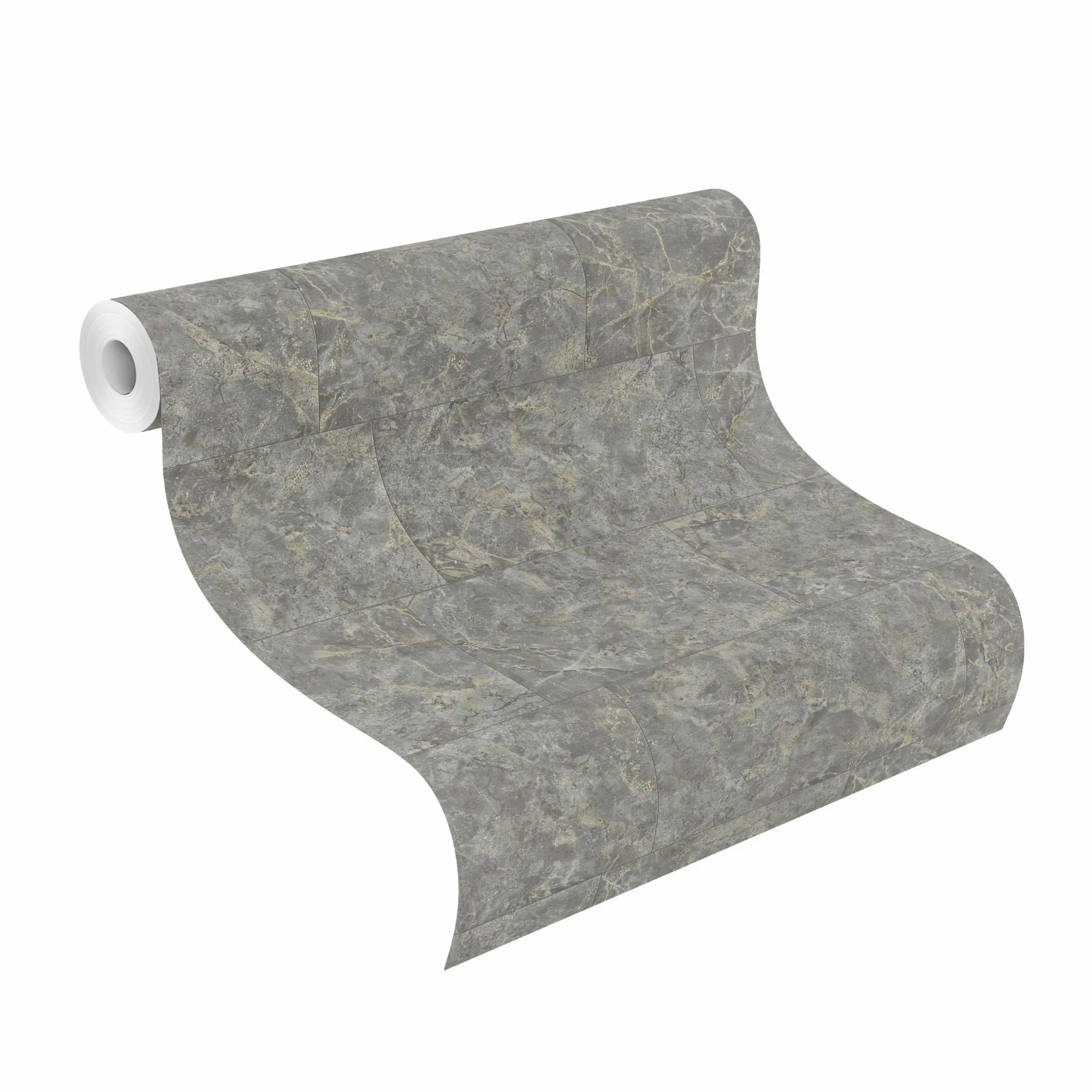 Tesa x Rasch selbstklebende Tapete Luxora Marmor Beton dunkelgrau gold 6 x 0,53 m