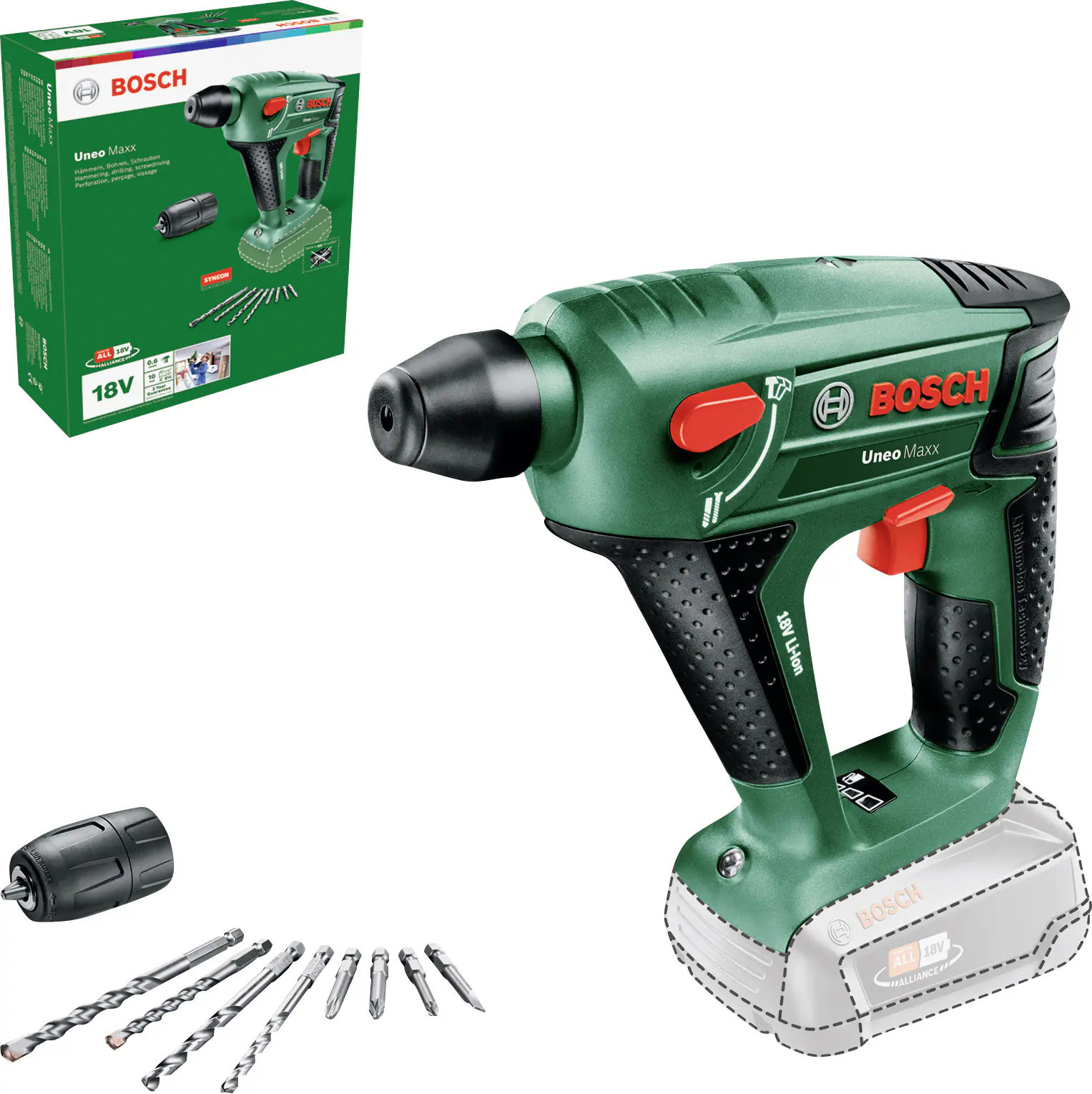 Bosch Akku-Bohrhammer UNEO Maxx 18 V 2.5 Ah Solo
