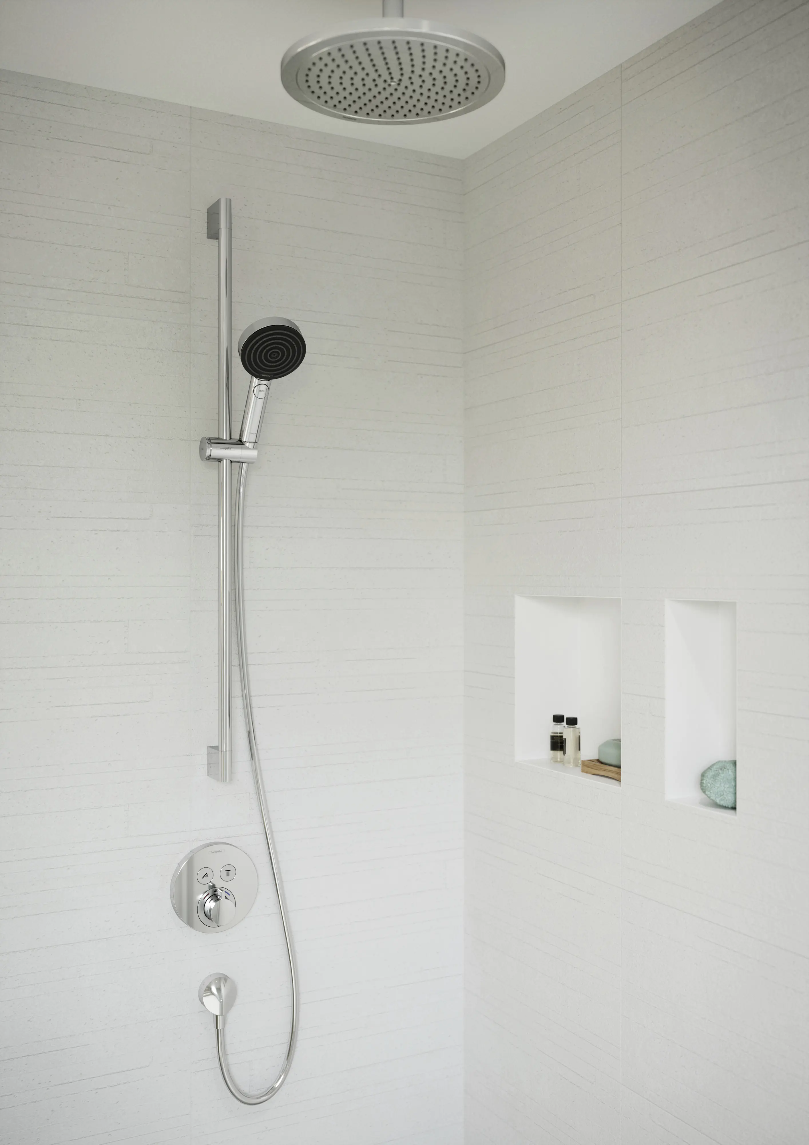 Hansgrohe Brausegarnitur 3 Strahlarten Pulyify Select S EcoSmart 96 cm chrom