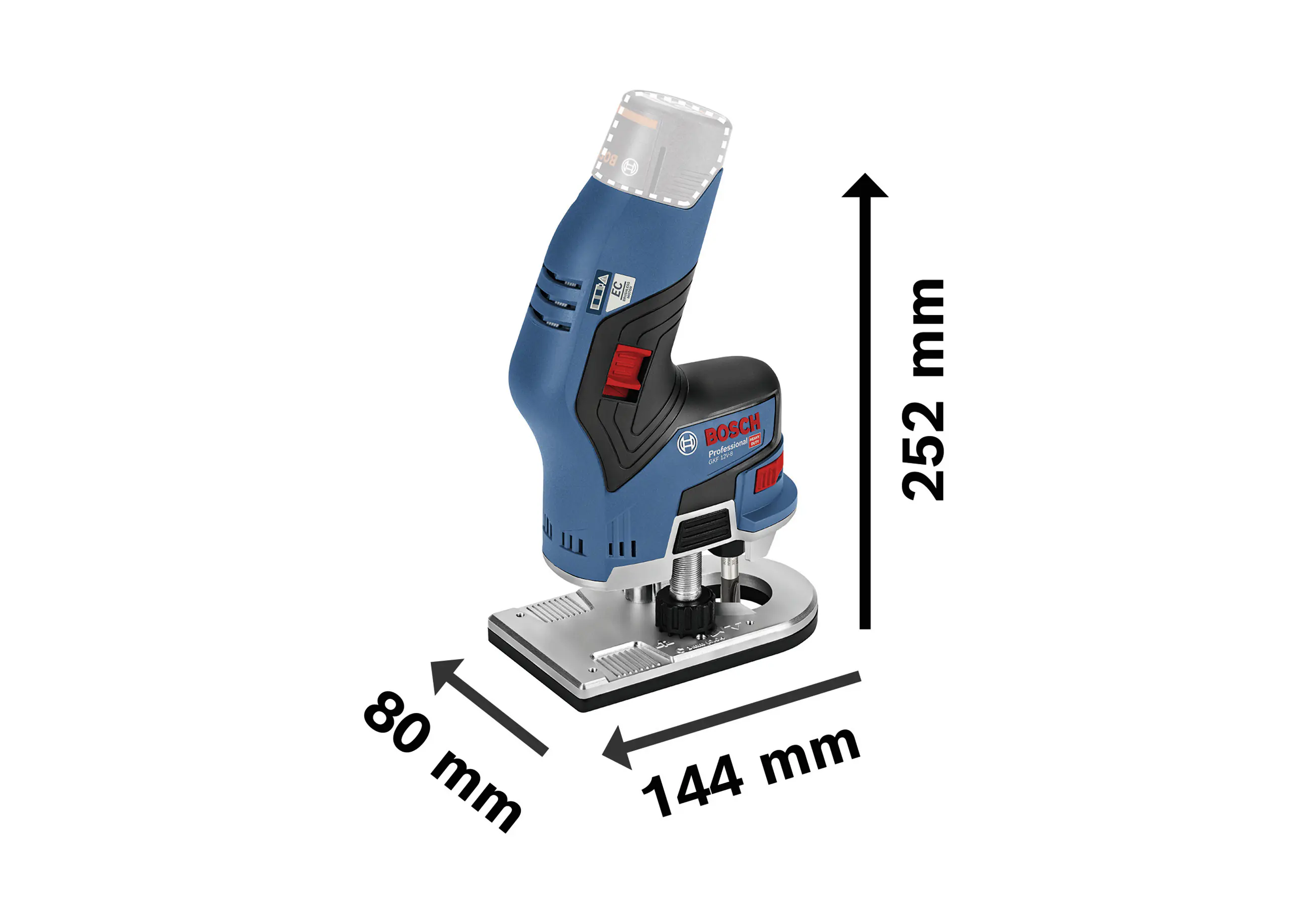 Bosch Professional Akku-Kantenfräse GKF 12V-8 Solo