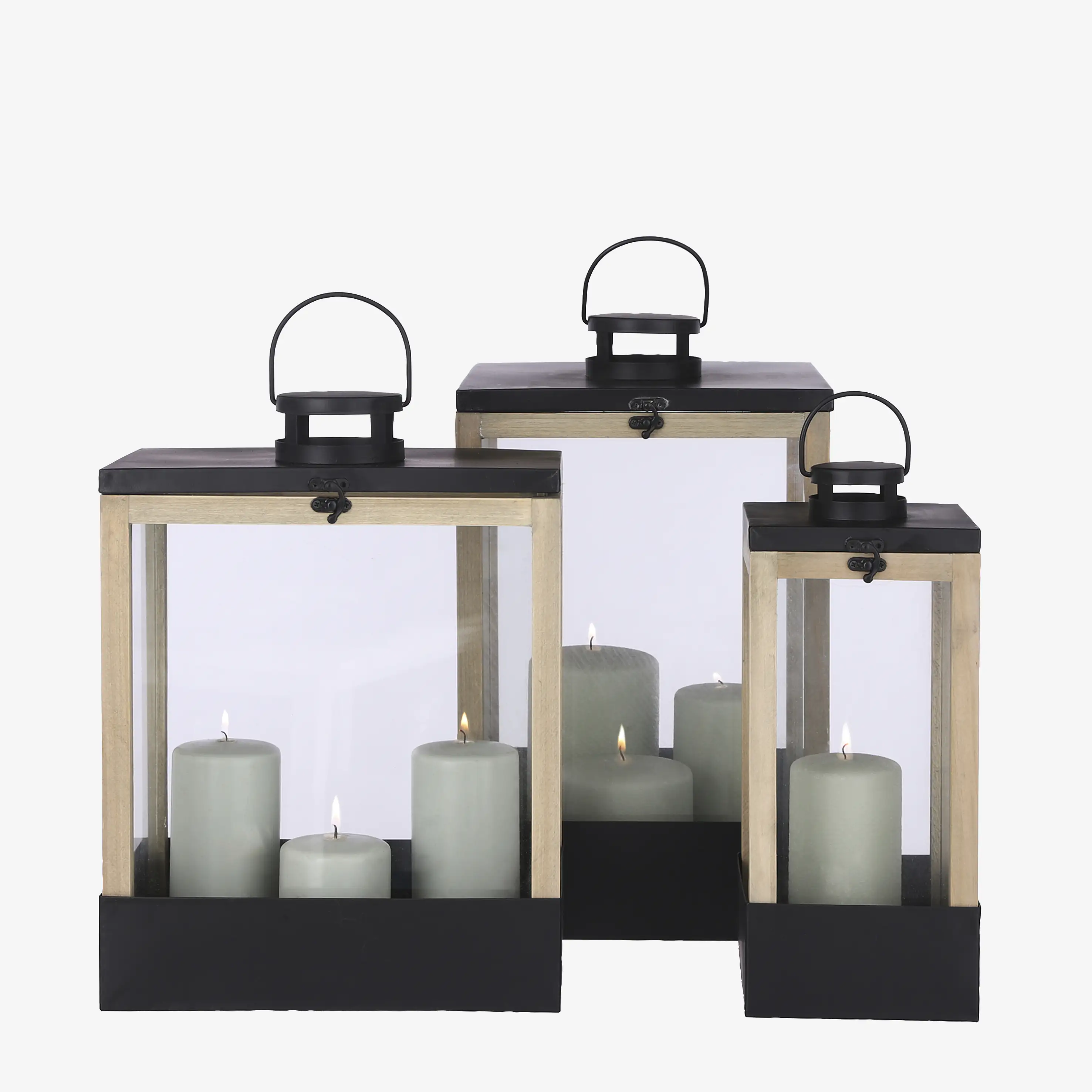 Mica Treibhaus Laterne Halton schwarz, 25 x 25 x 42 cm