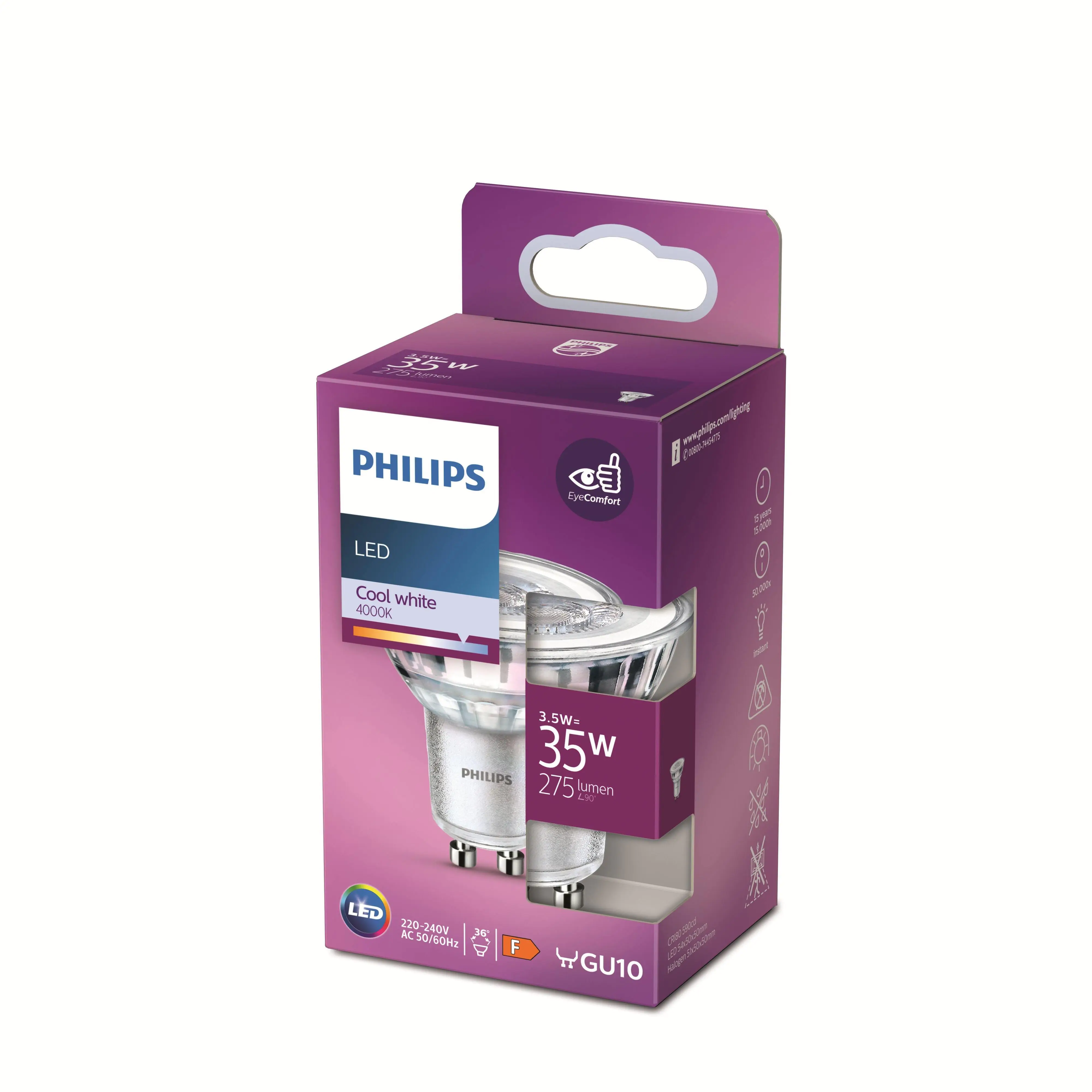 Philips LED-Leuchtmittel Spot PAR16 GU10 3,5W neutralweiß