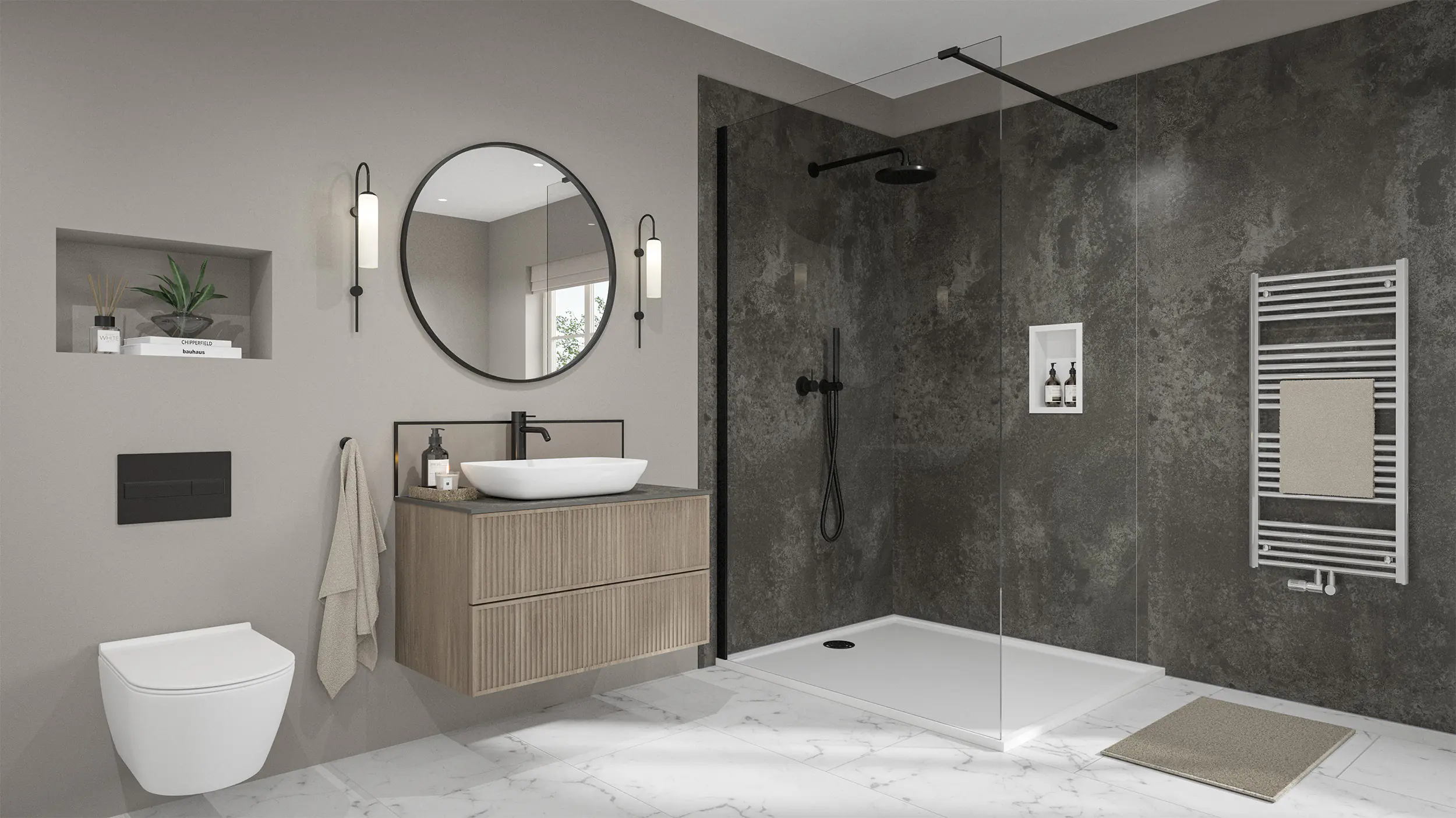 Wetwall Elite Wandpaneel  Magma 16 x 242 cm mit abgerundeter Abschlusskante