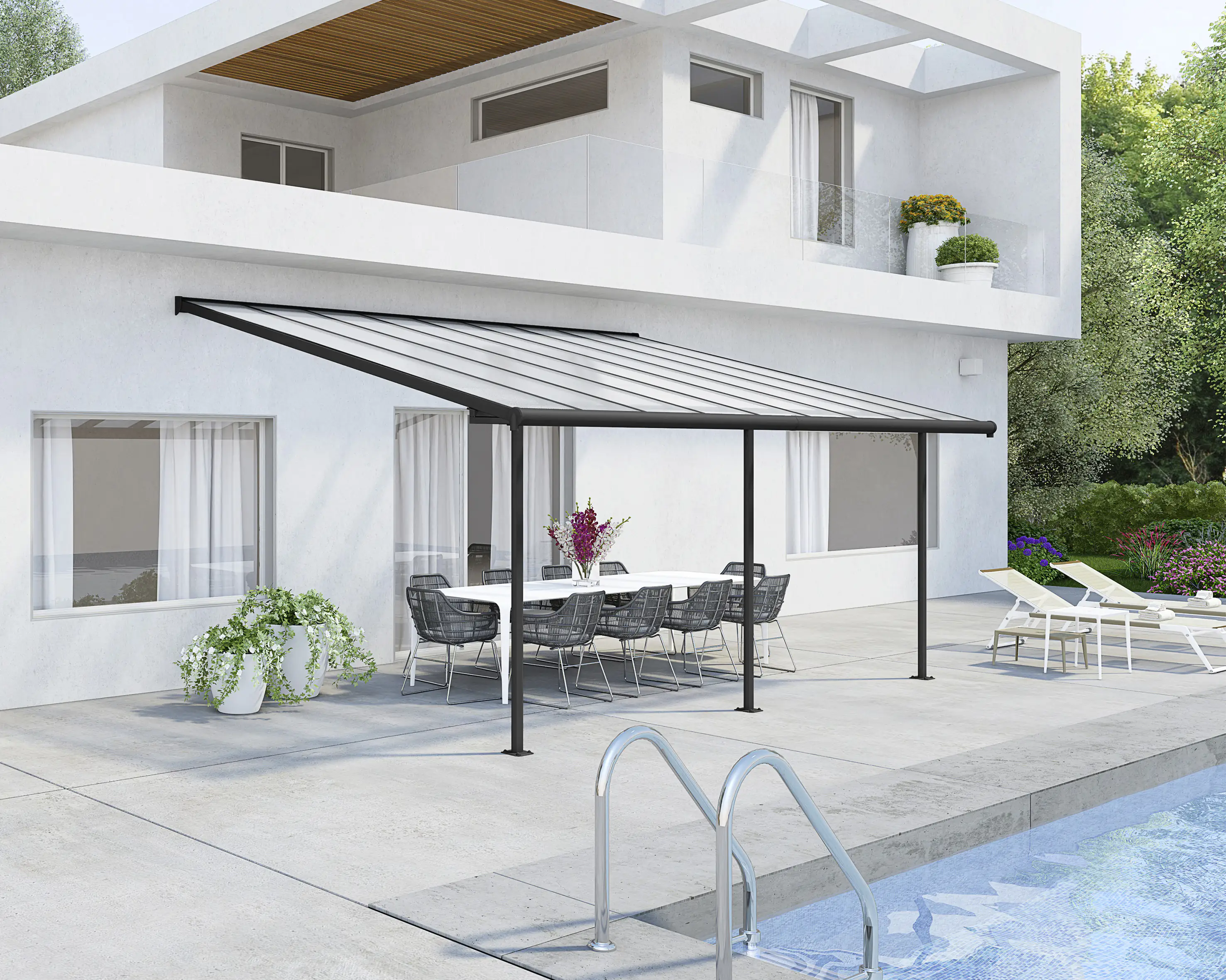 Canopia Terrassenüberdachung Sierra  555 x 295 cm anthrazit