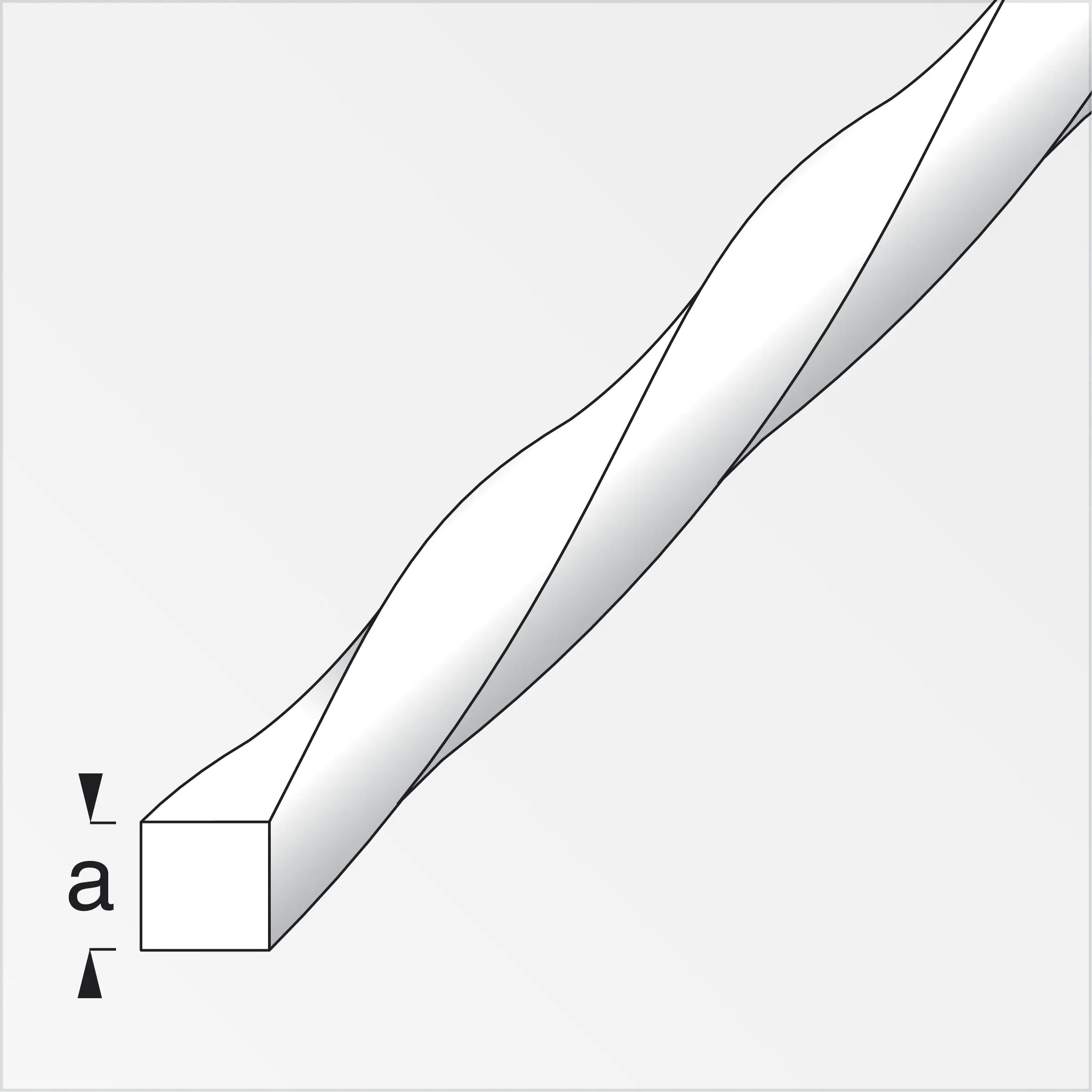 alfer Vierkantstange, gewunden 1 m, 10 mm Stahl roh natur