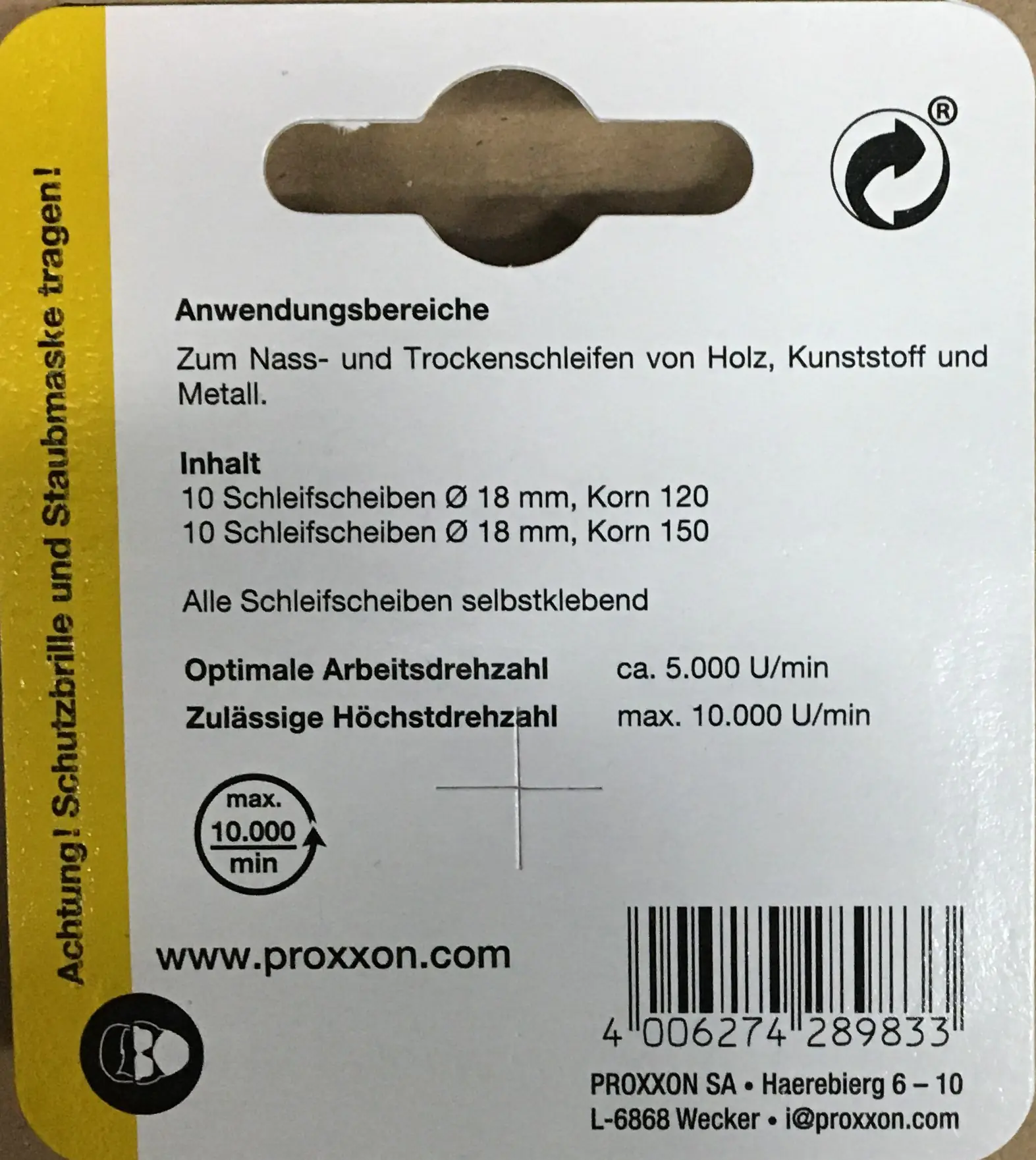 Proxxon Micromot Ersatzschleifscheiben Ø 18 mm K120 K150