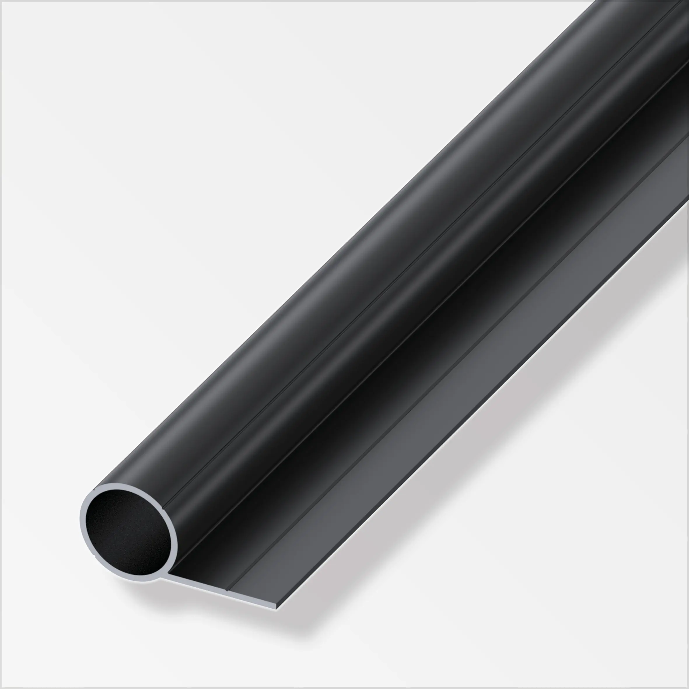 alfer Combitech Rundrohr Aluminium mit 1 Schenkel Ø 23,5 mm x 1 m schwarz
