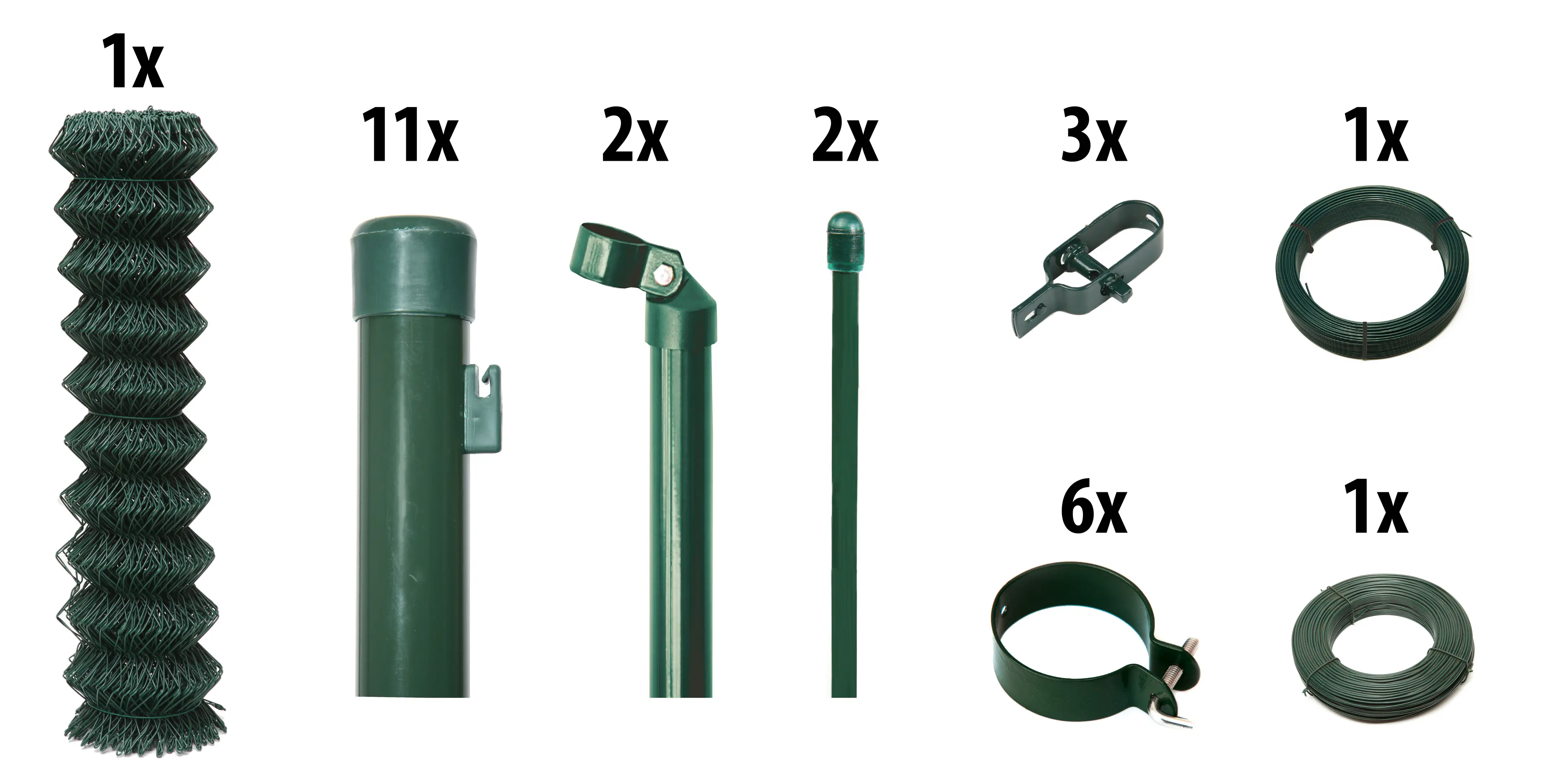 Floraworld Maschendrahtzaun Set 15 m 1500 x 100 cm inkl. 11 Pfosten 150 cm moosgrün